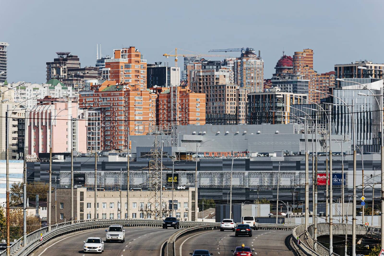 Kyiv, Ukraine - October 1, 2023: The streets of Kyiv city. Aerial view by sarymsakov