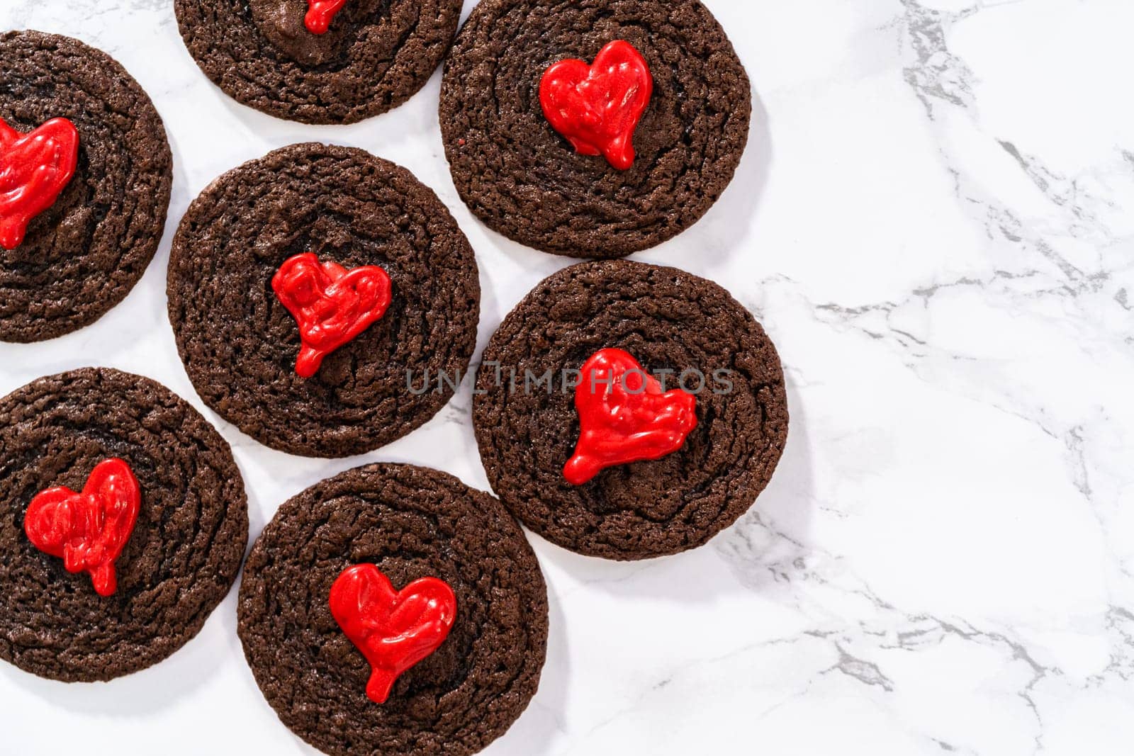 Chocolate Cookies with Chocolate Hearts by arinahabich