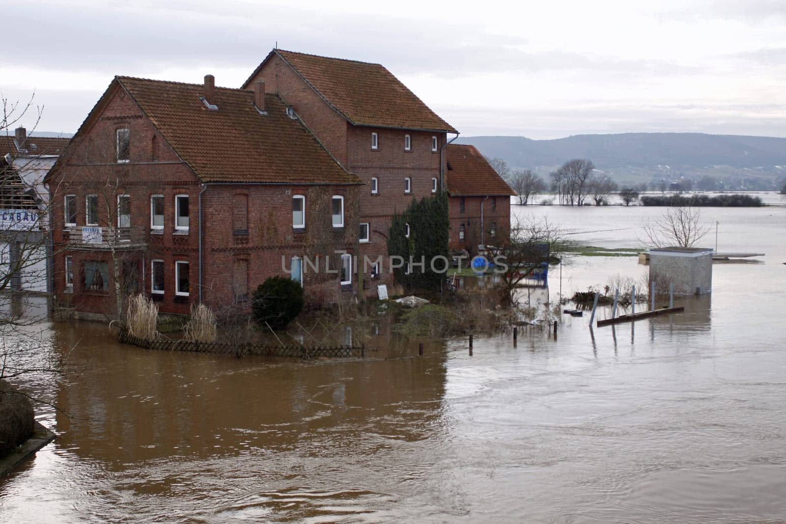 Weser flood Hessisch Oldendorf