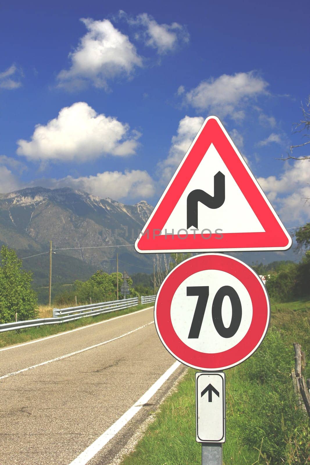 Mountain road on Monte Baldo,Italy