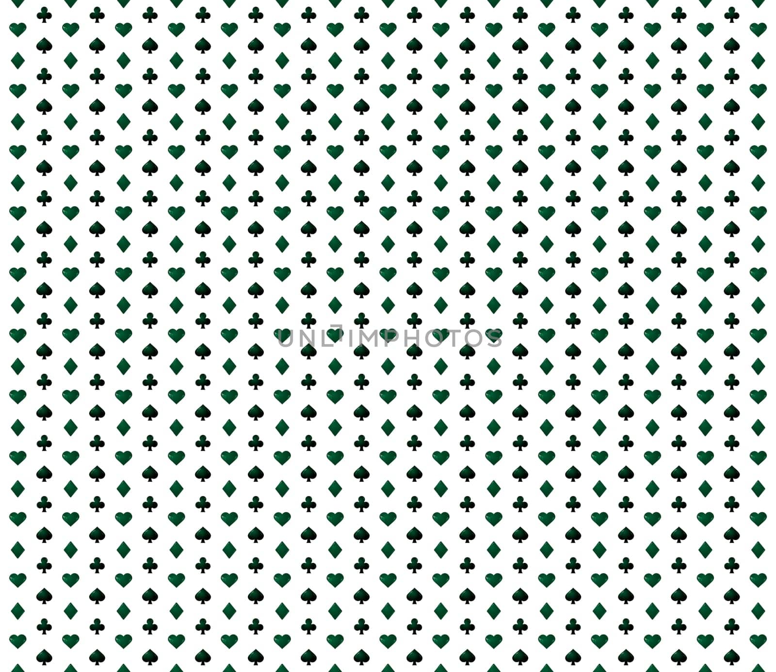 the four suits of cards in green on white background