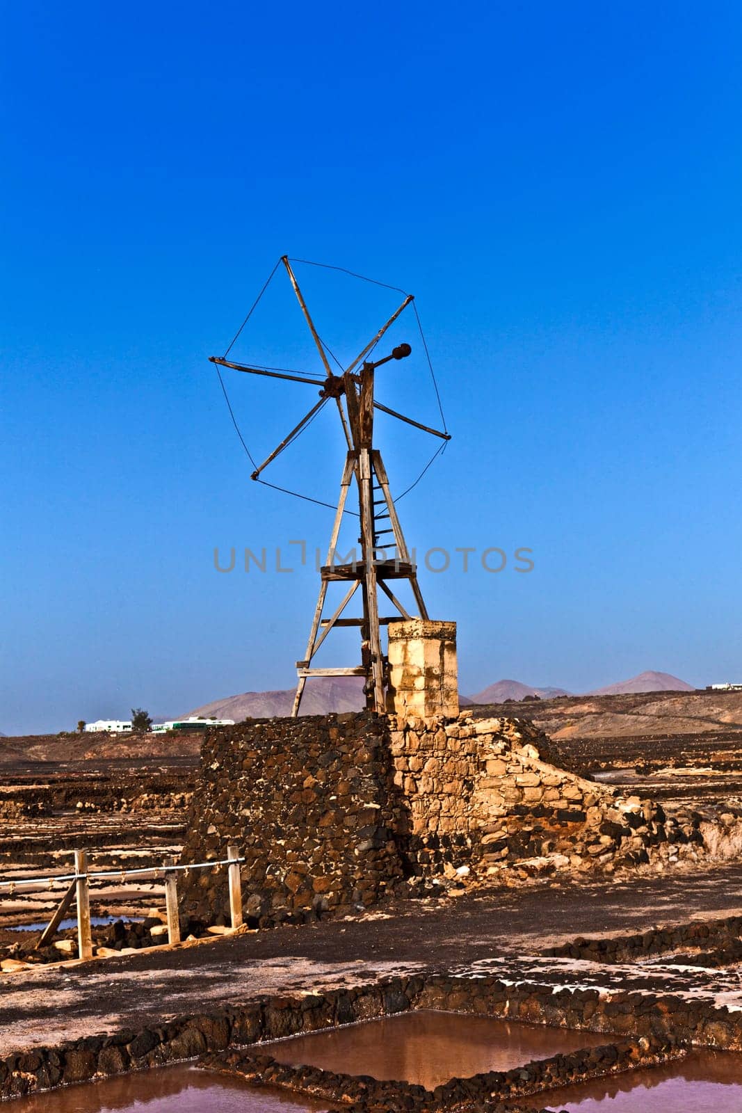 Salt refinery, Saline, Janubio, Lanzarote, Spain,tradition,mill