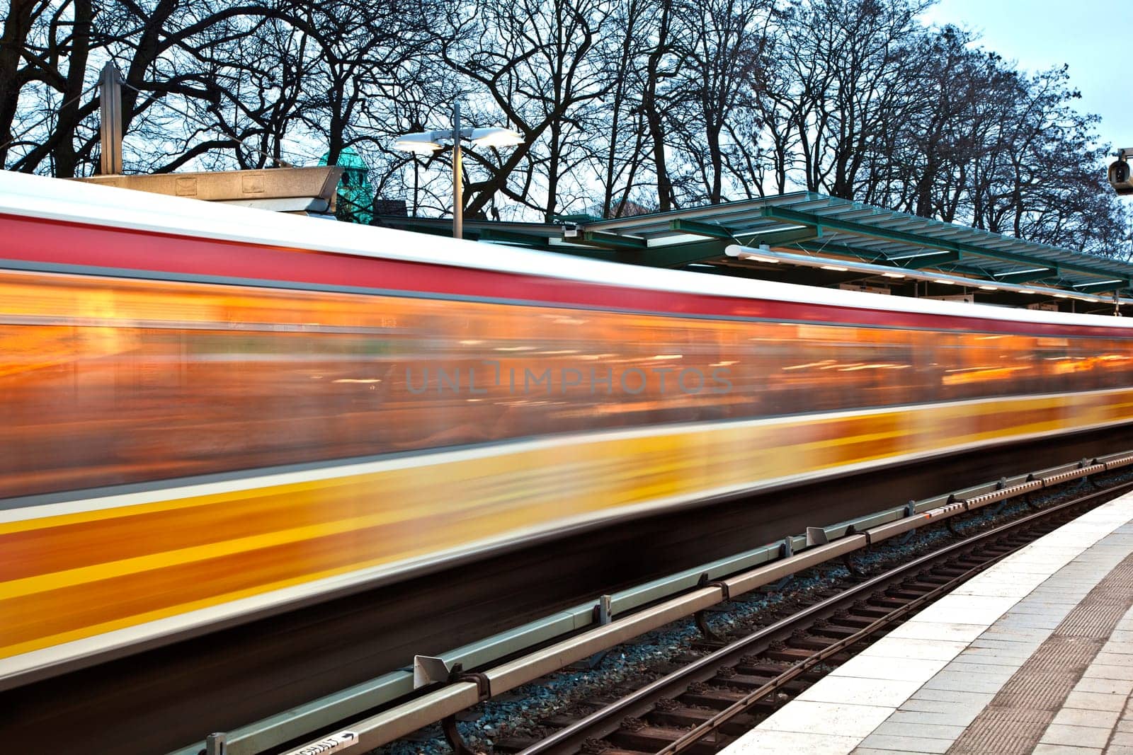 train with speed in motion