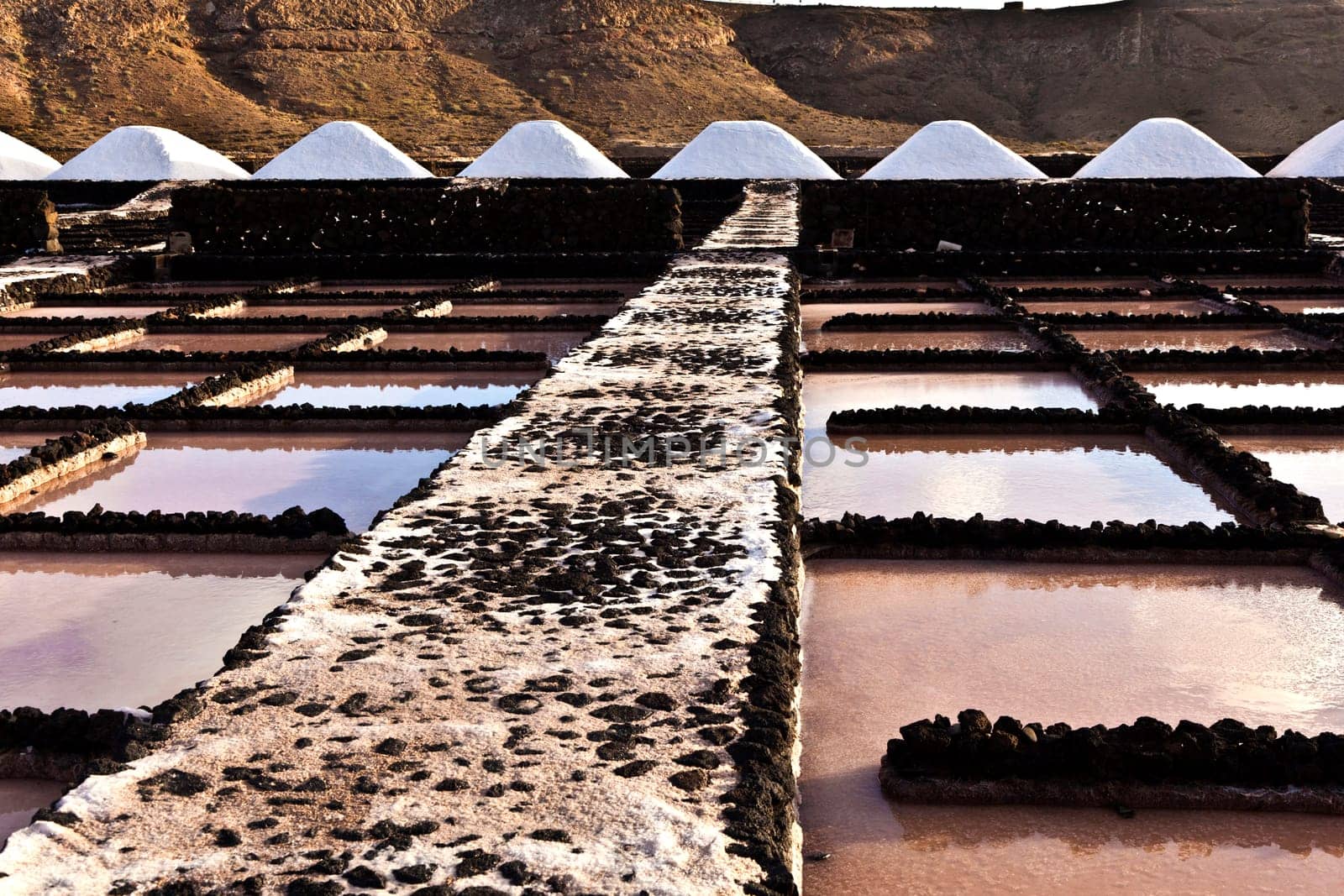 Salt refinery, Saline from Janubio, Lanzarote, Spain
