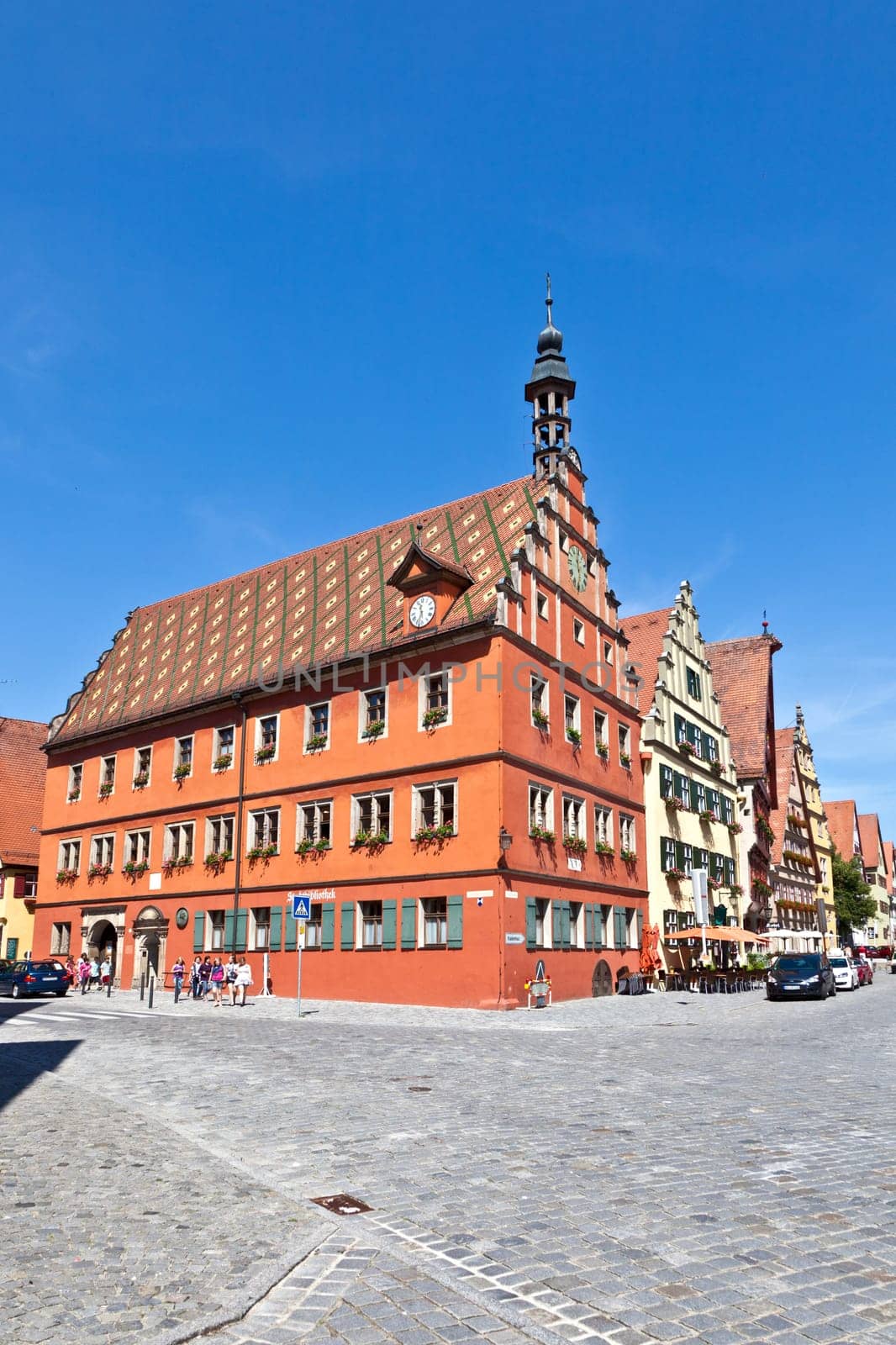 famous old romantic medieval town of Dinkelsbuehl in Bavaria, Germay.