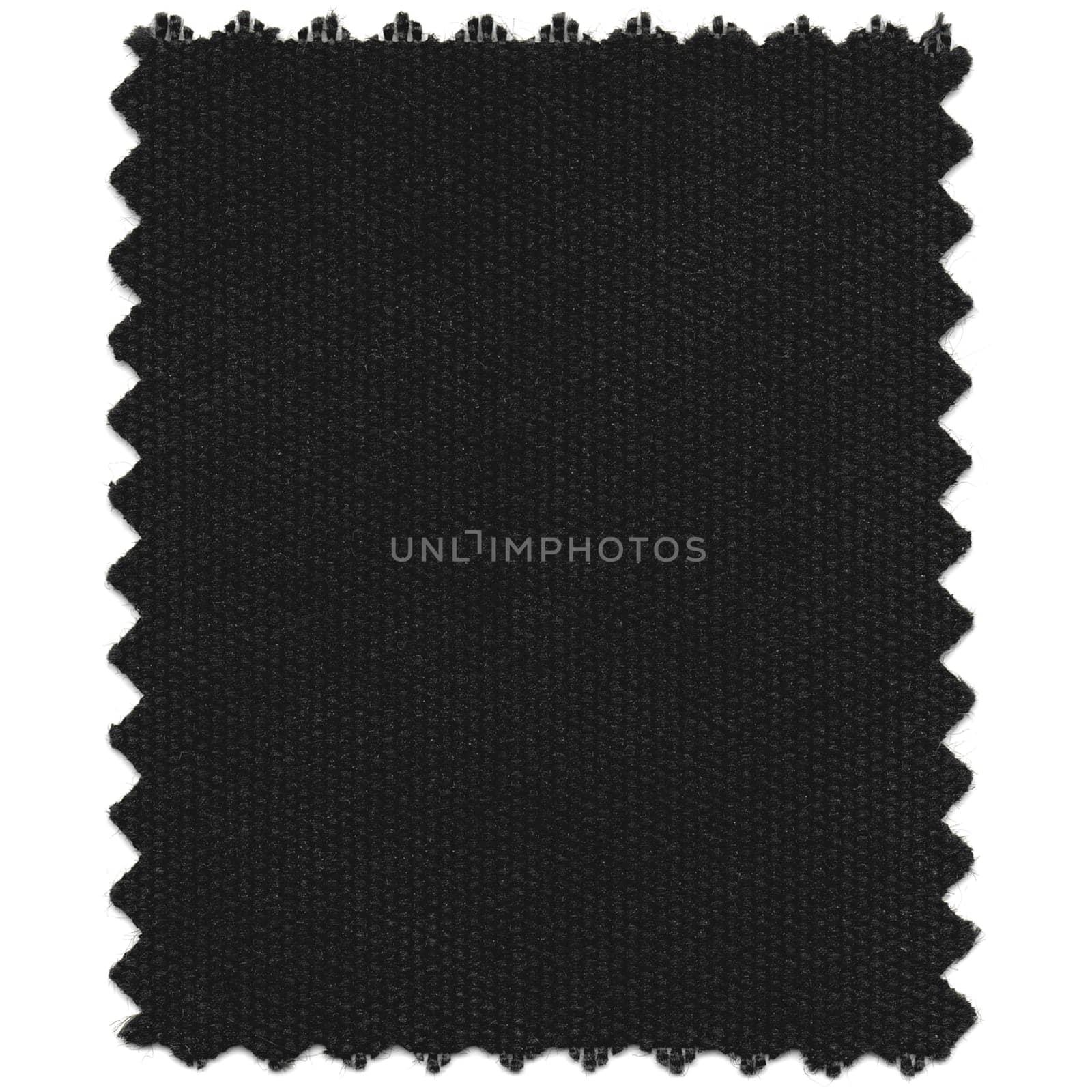 Black fabric sample isolated over white background