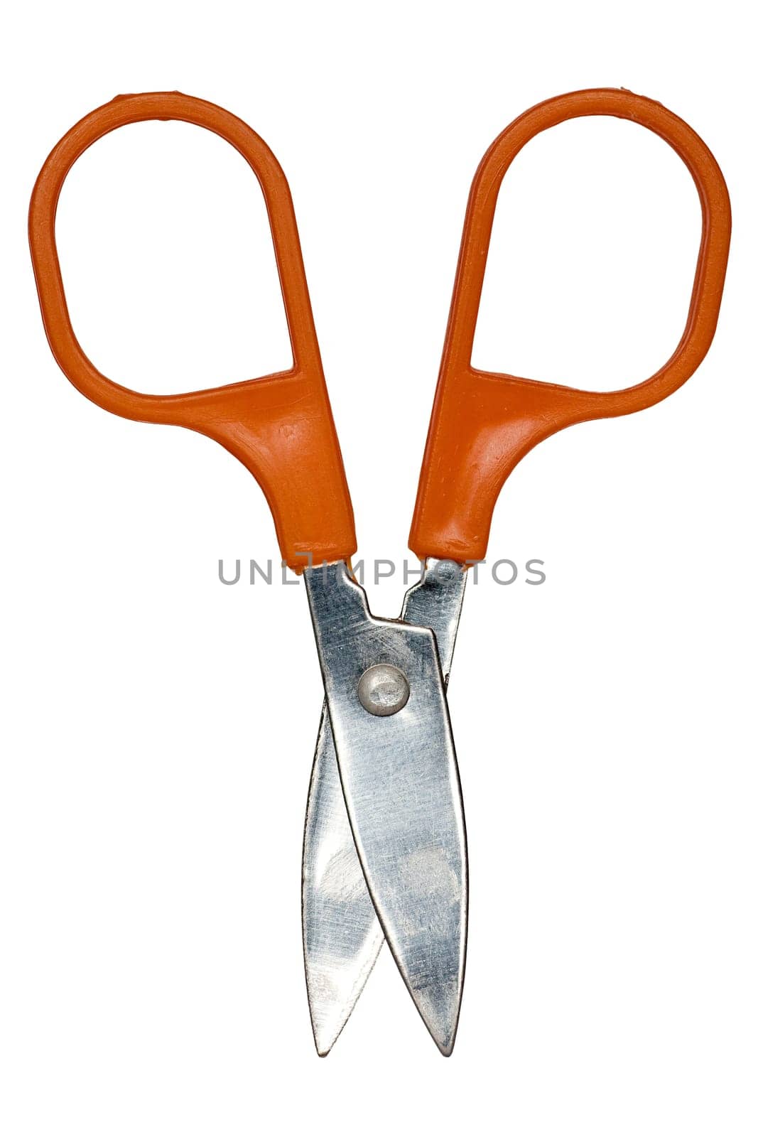small detailed scissors, isolated on white background