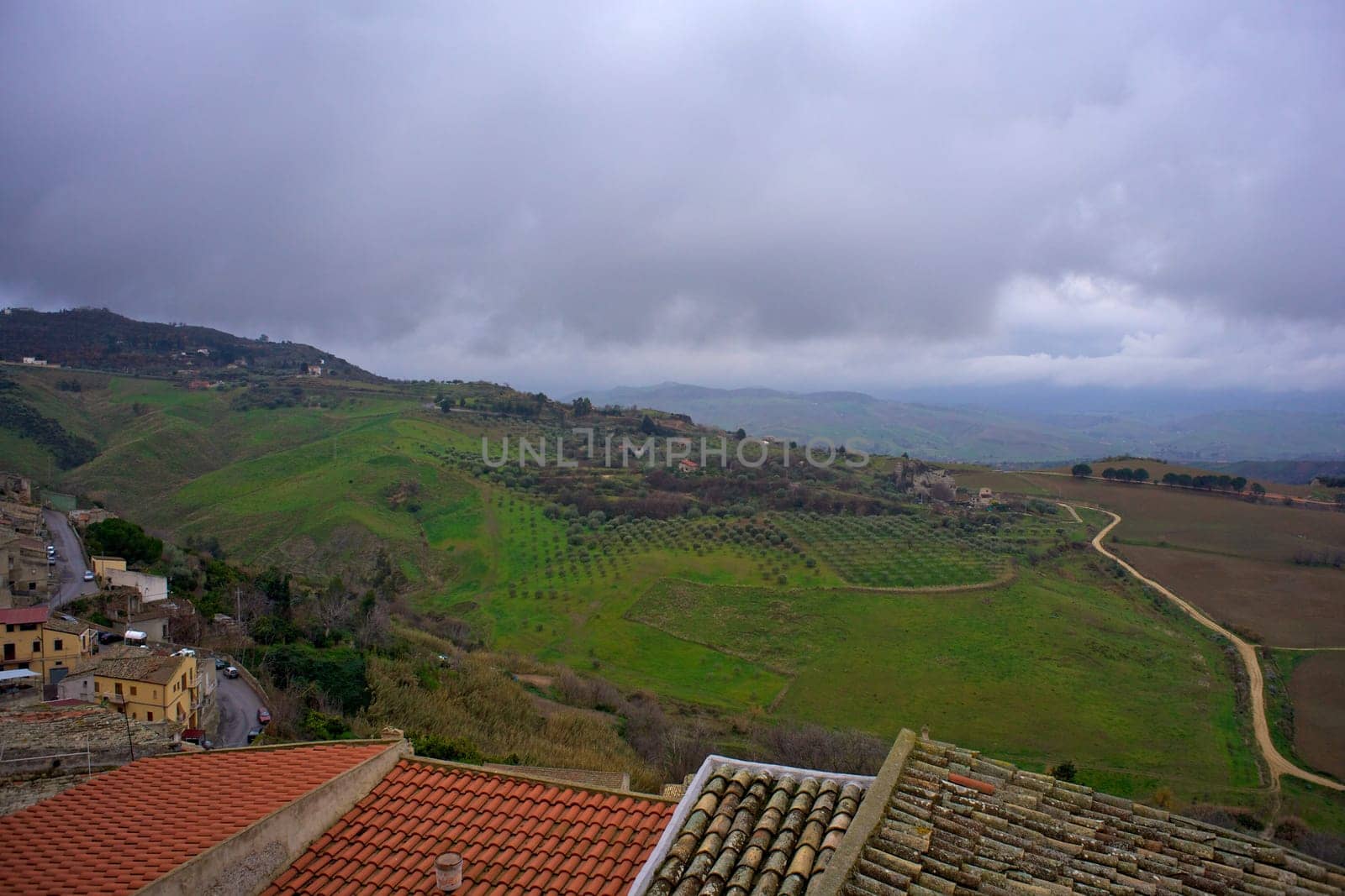 View of Leonforte countryside, Sicily - Italy