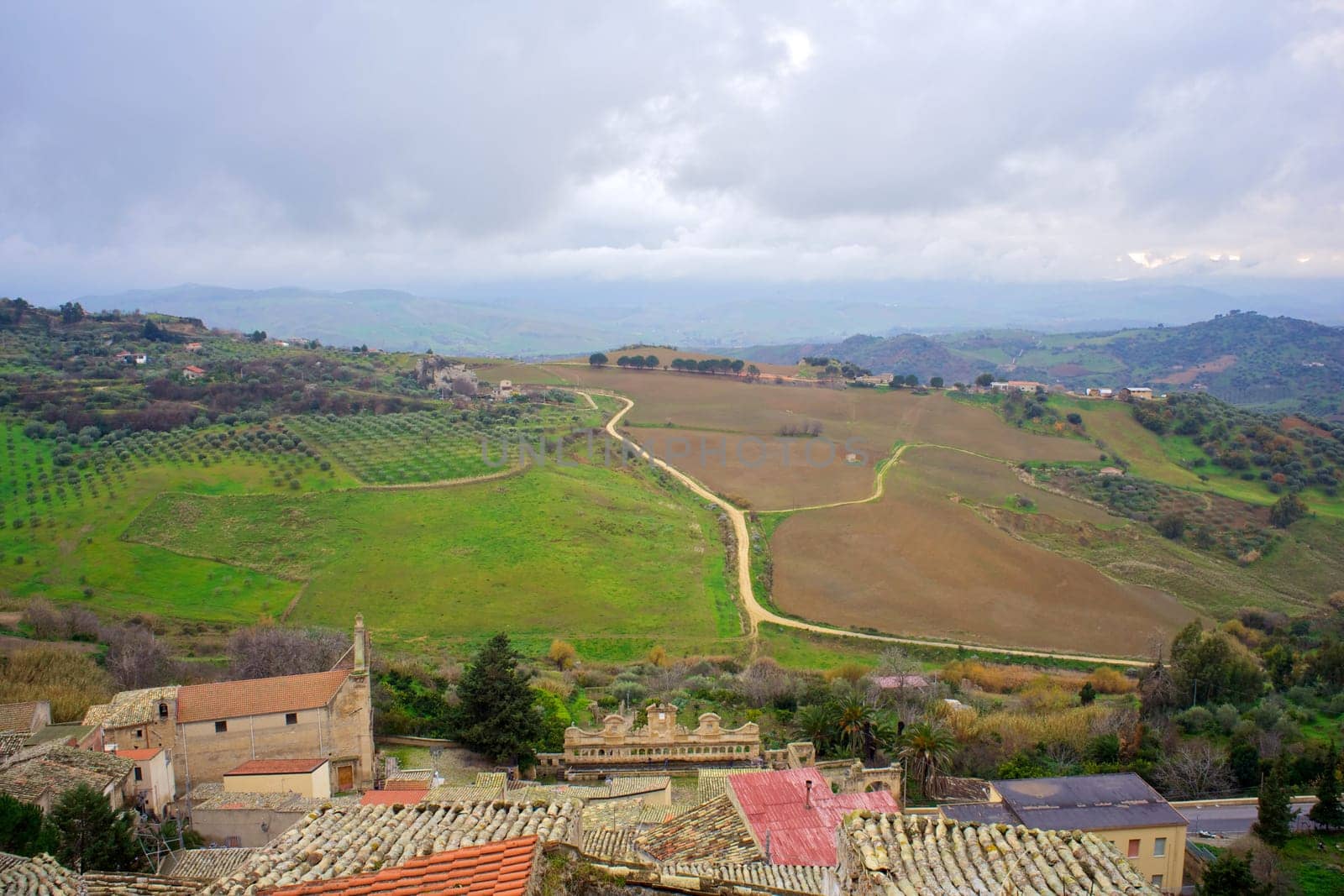 View of Leonforte countryside, Sicily - Italy