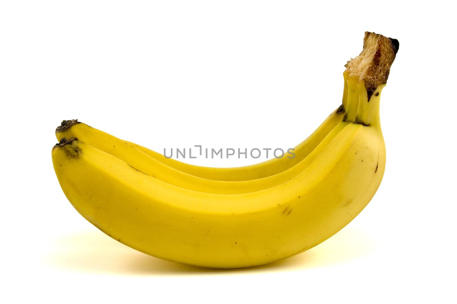 Bunch of yellow bananas on white background