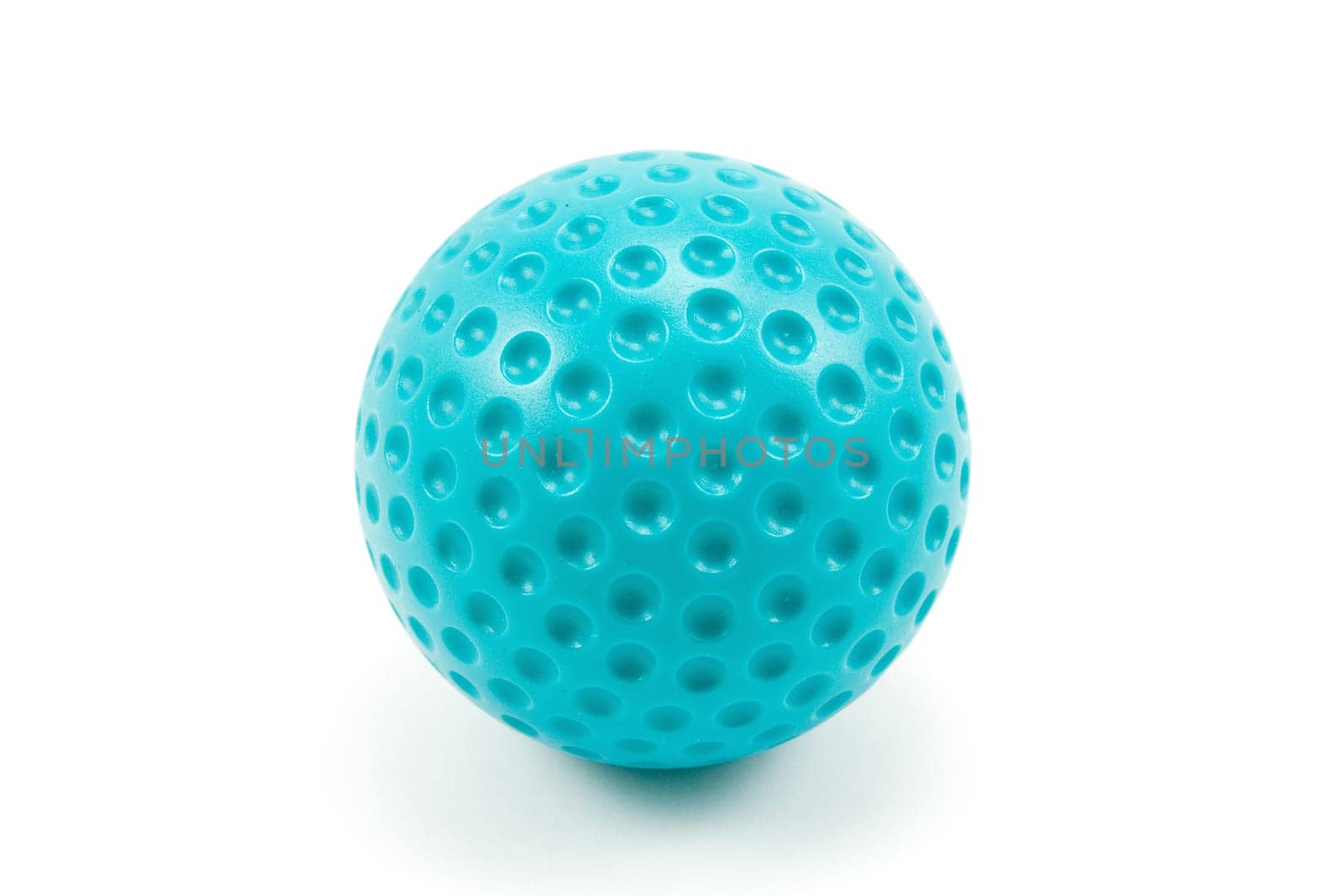 blue plastic ball over a white background