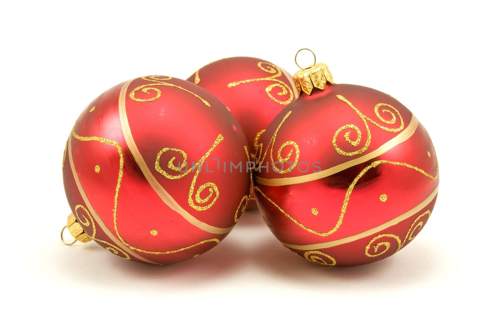 decorative christmas balls isolated on white background