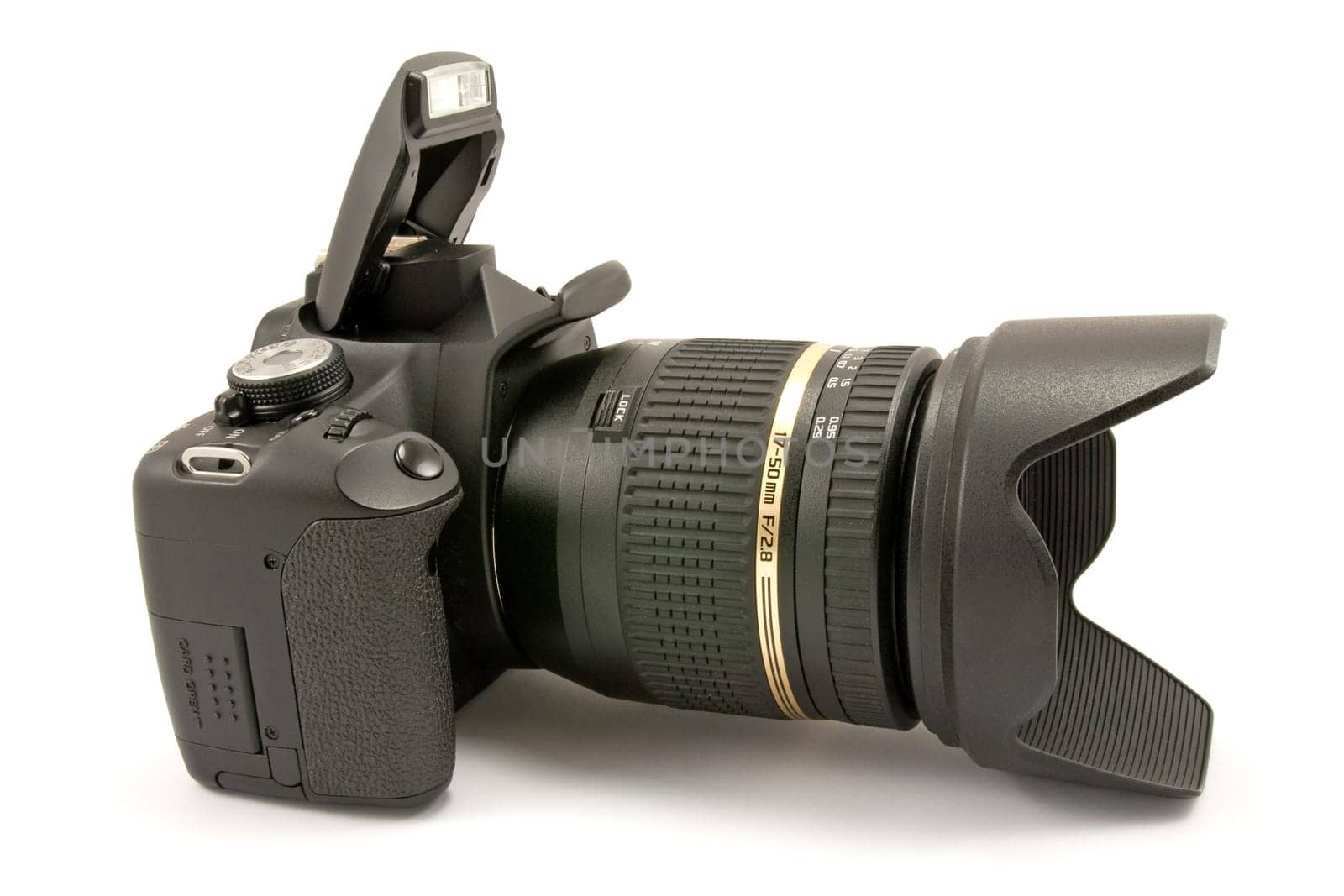 digital black photocamera isolated on white background