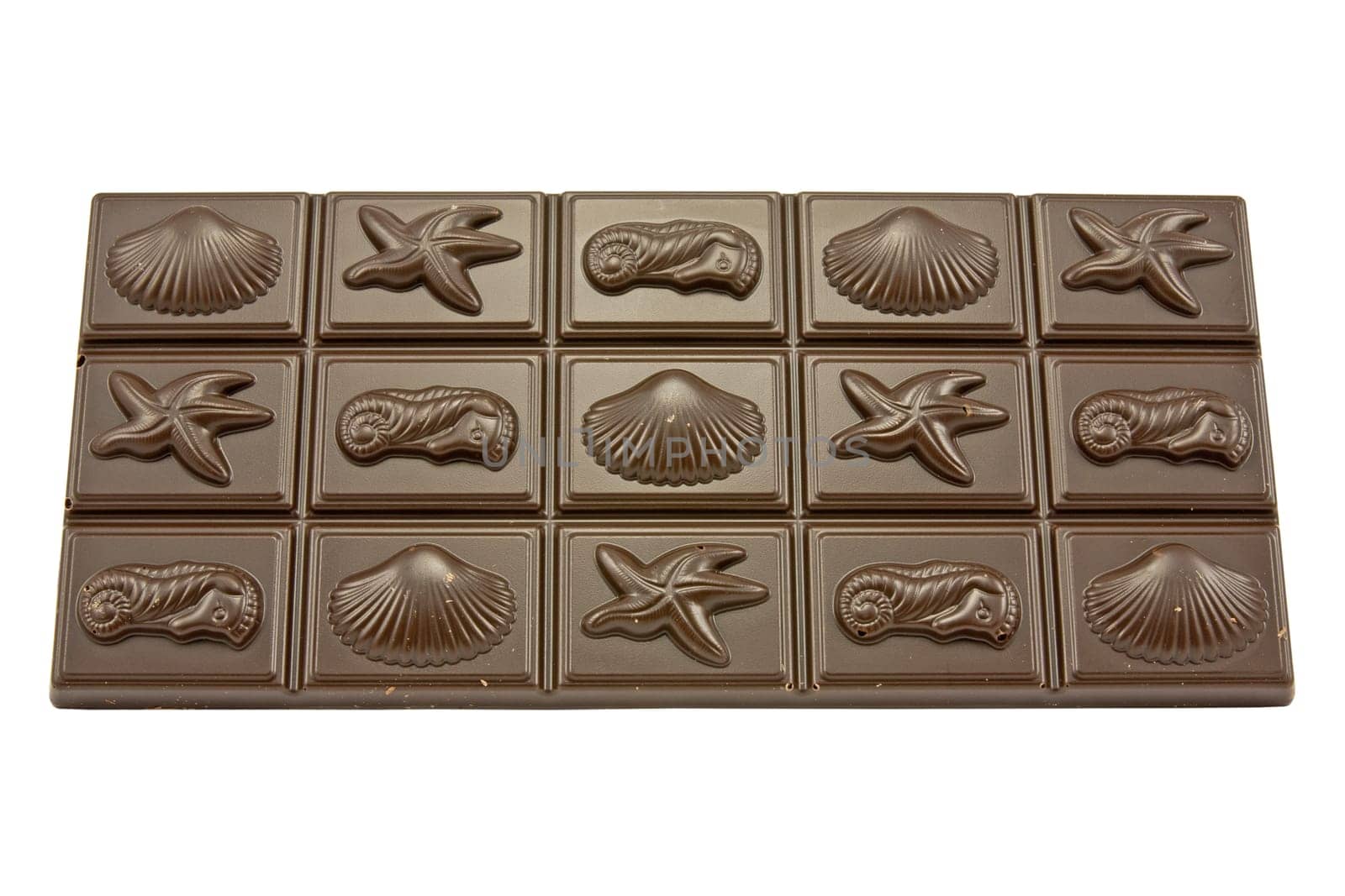 dark chocolate bar isolated on white background