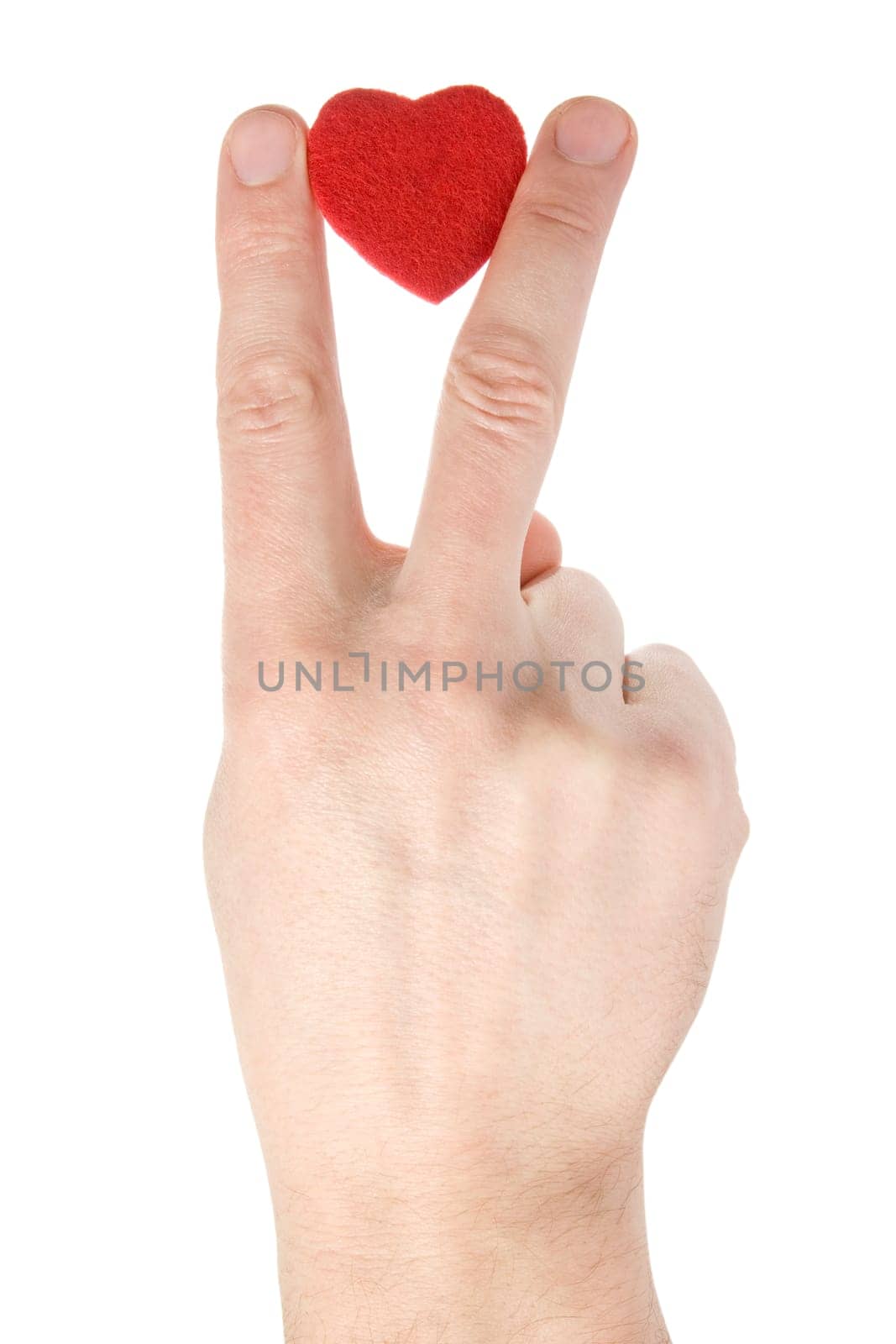 hand with heart. isolated on white background