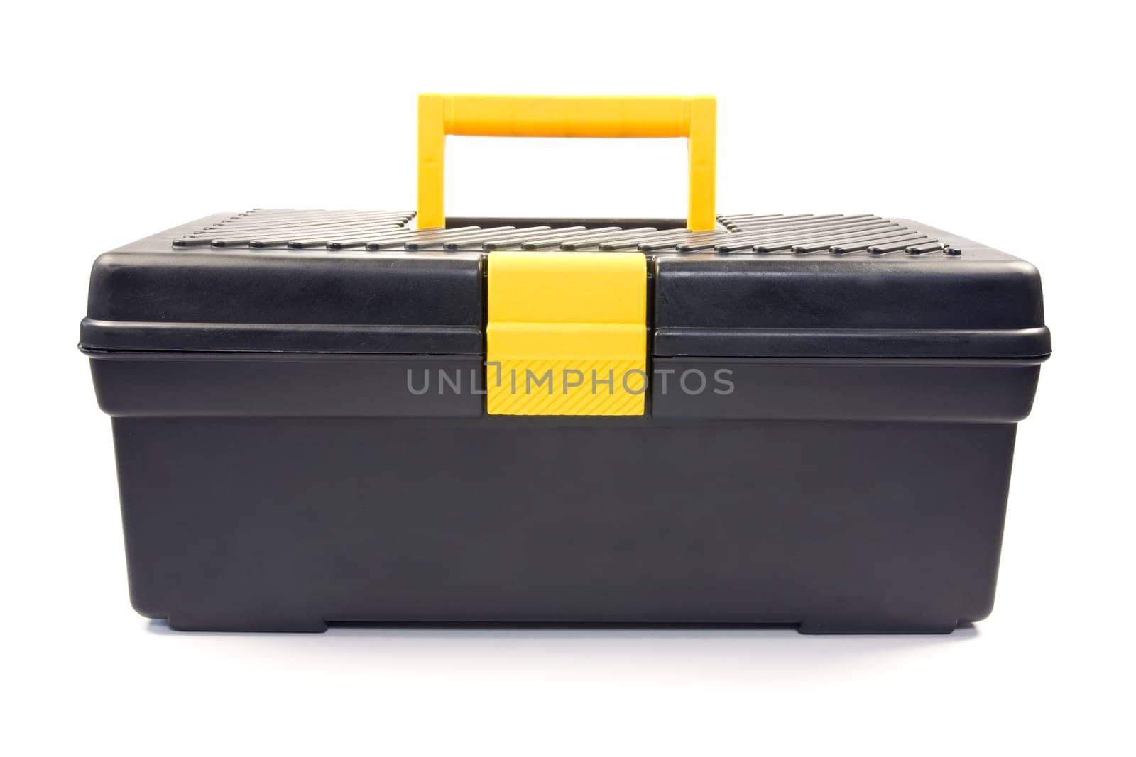 isolated black toolbox used by the construction industry.