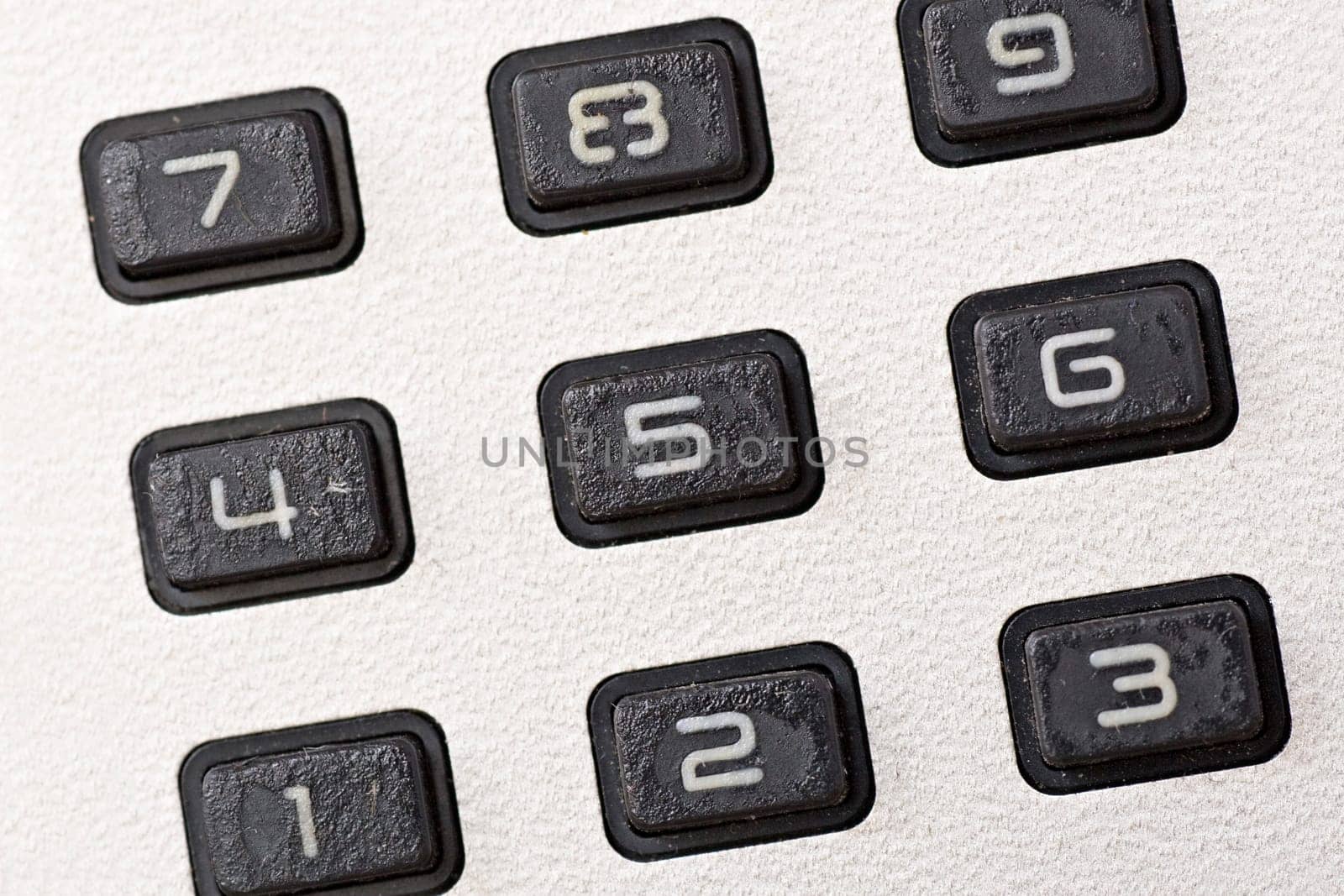 pad of old calculator with numeric buttons
