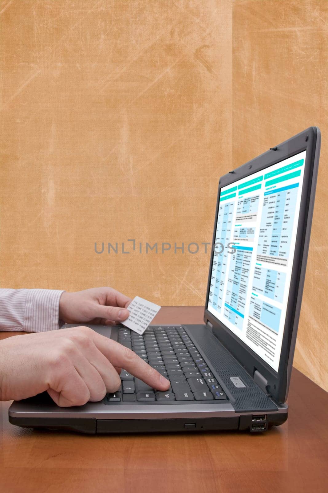 internet banking concept. hands holding code card