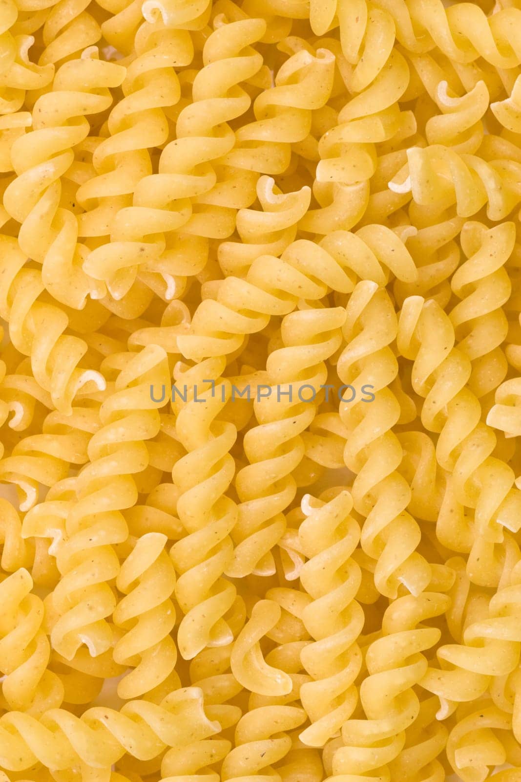 close up view of a noodles "Fusilli"""