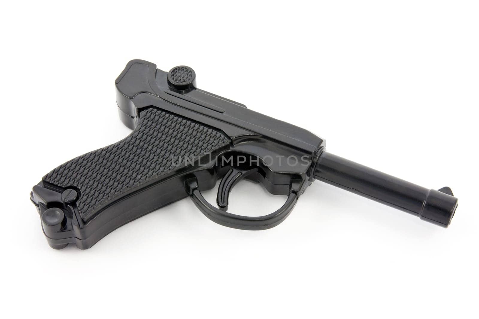 black plastic gun isolated on white background