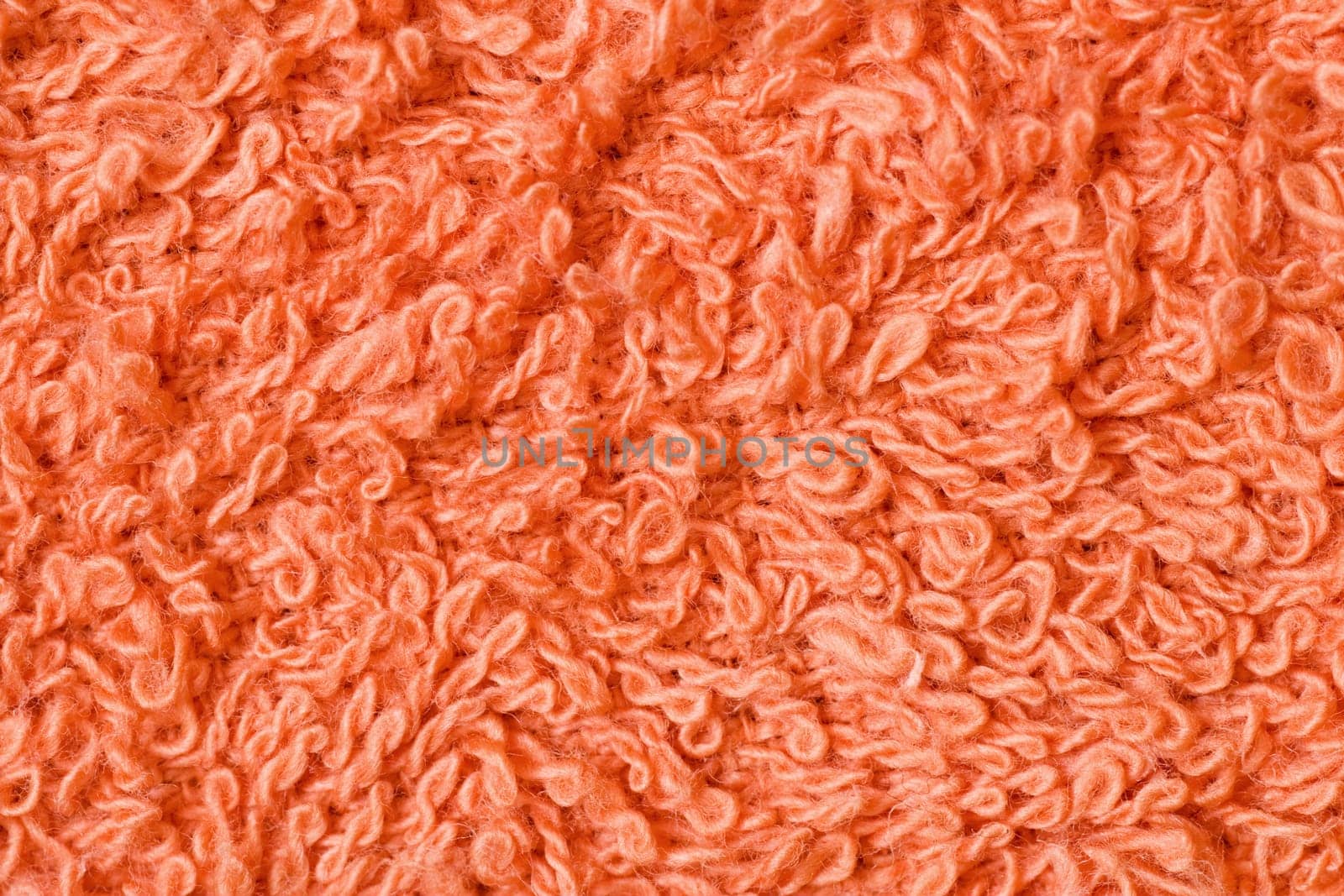 Detail shot of orange fleecy towel - close-up