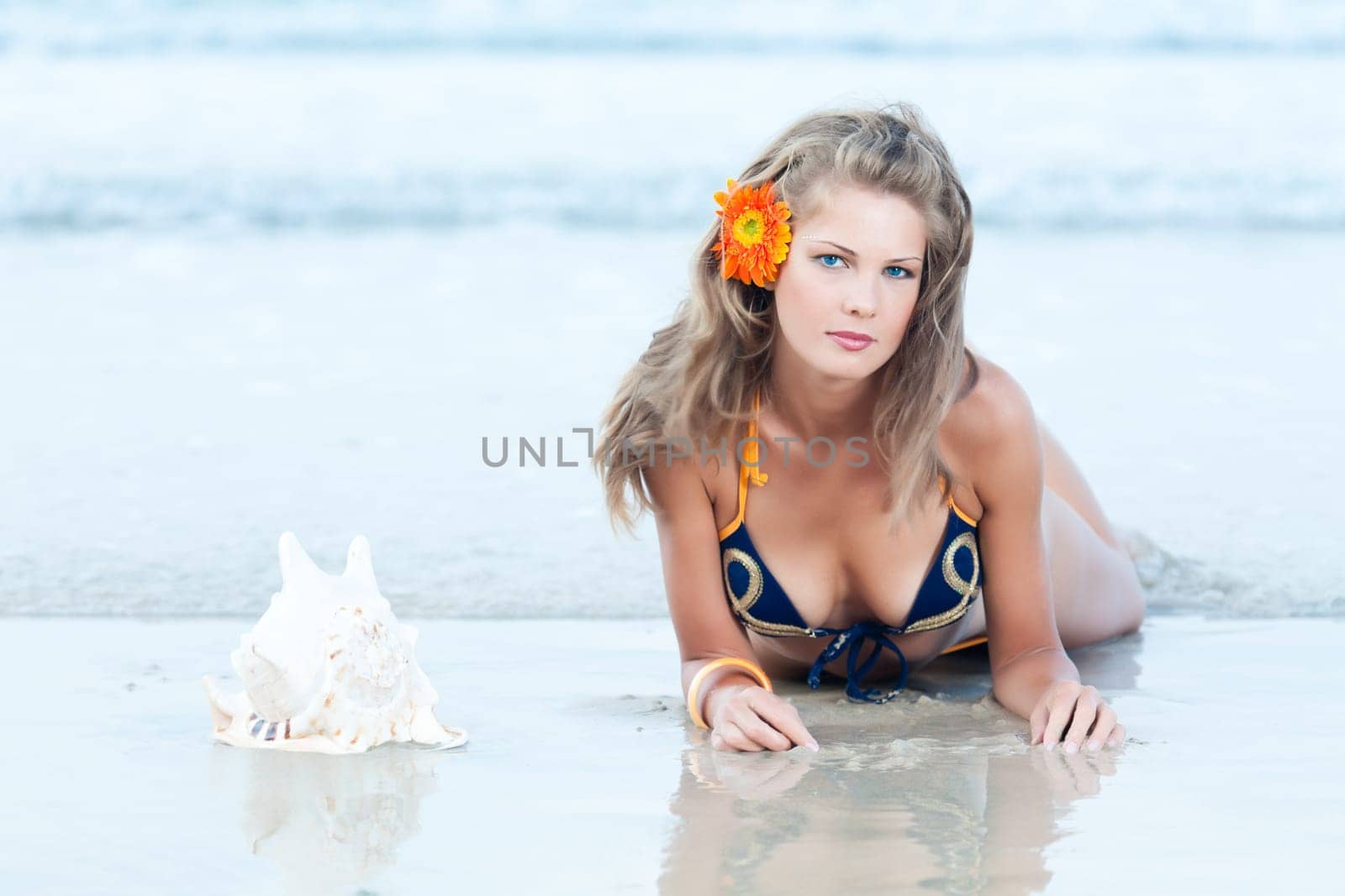 Beautiful woman in bikini on the beach