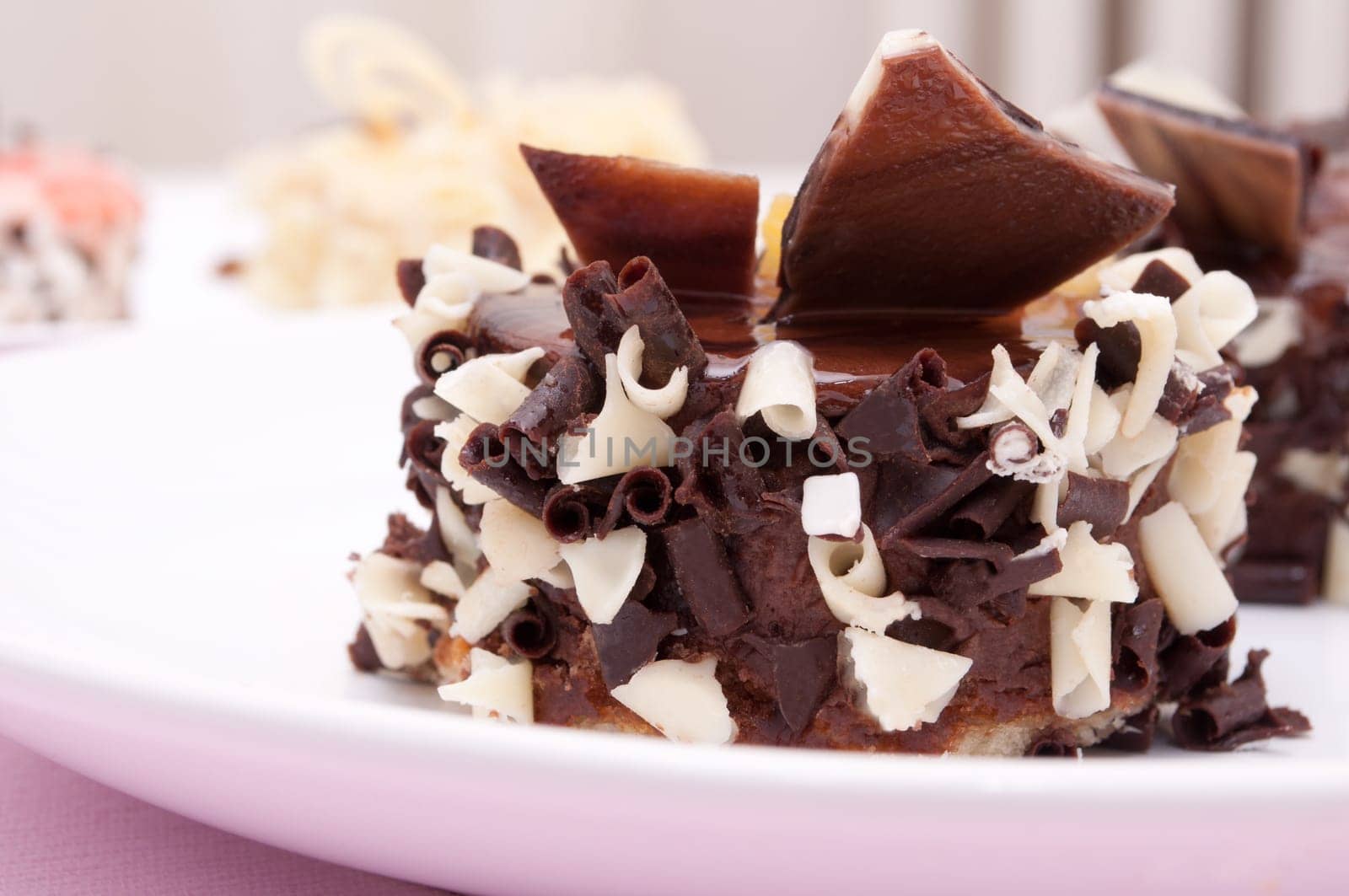 Closeup of Mini Desserts With Chocolate Shavings