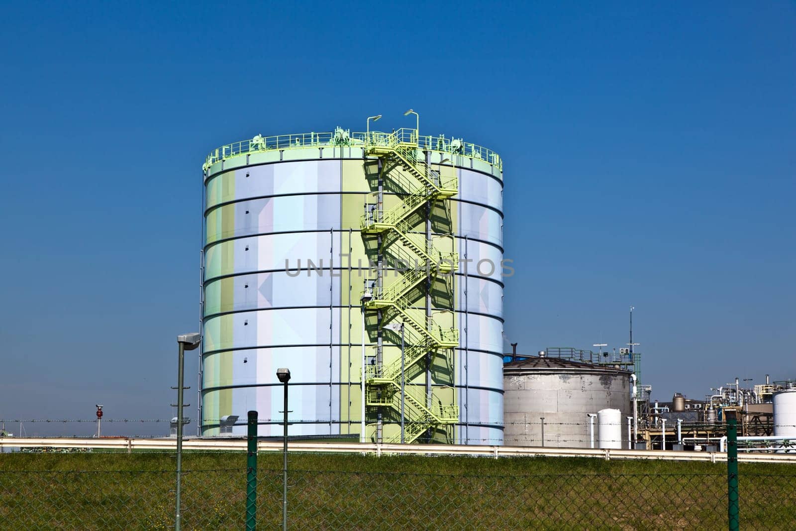 silo in Industry Park in beautiful landscape near Frankfurt