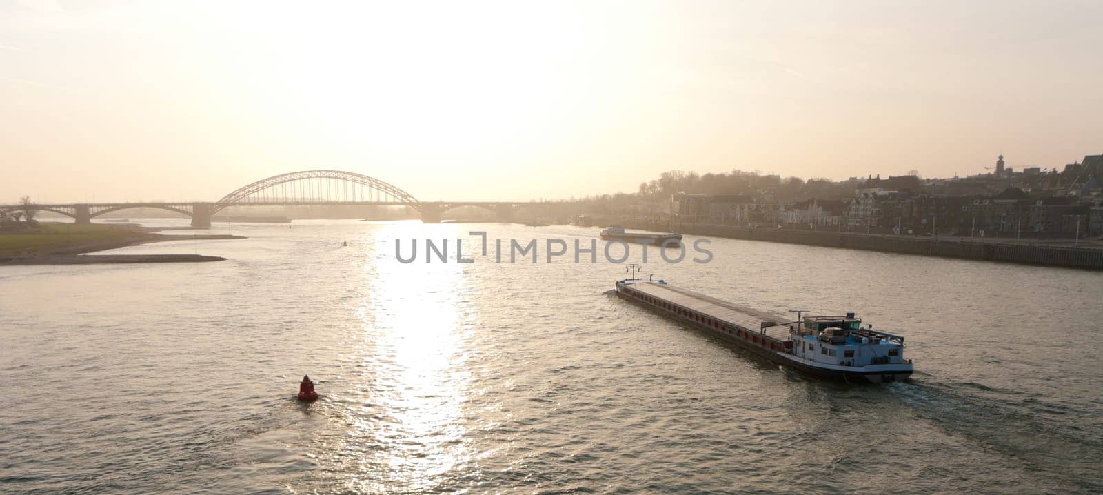 arch bridge over the Waal river at Nijmegen, netherlands