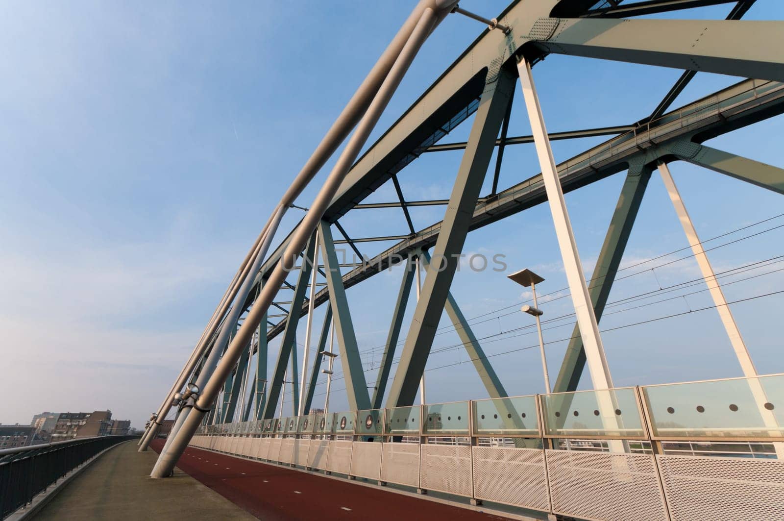 train bridge over the Waal river at Nijmegen, Netherlands