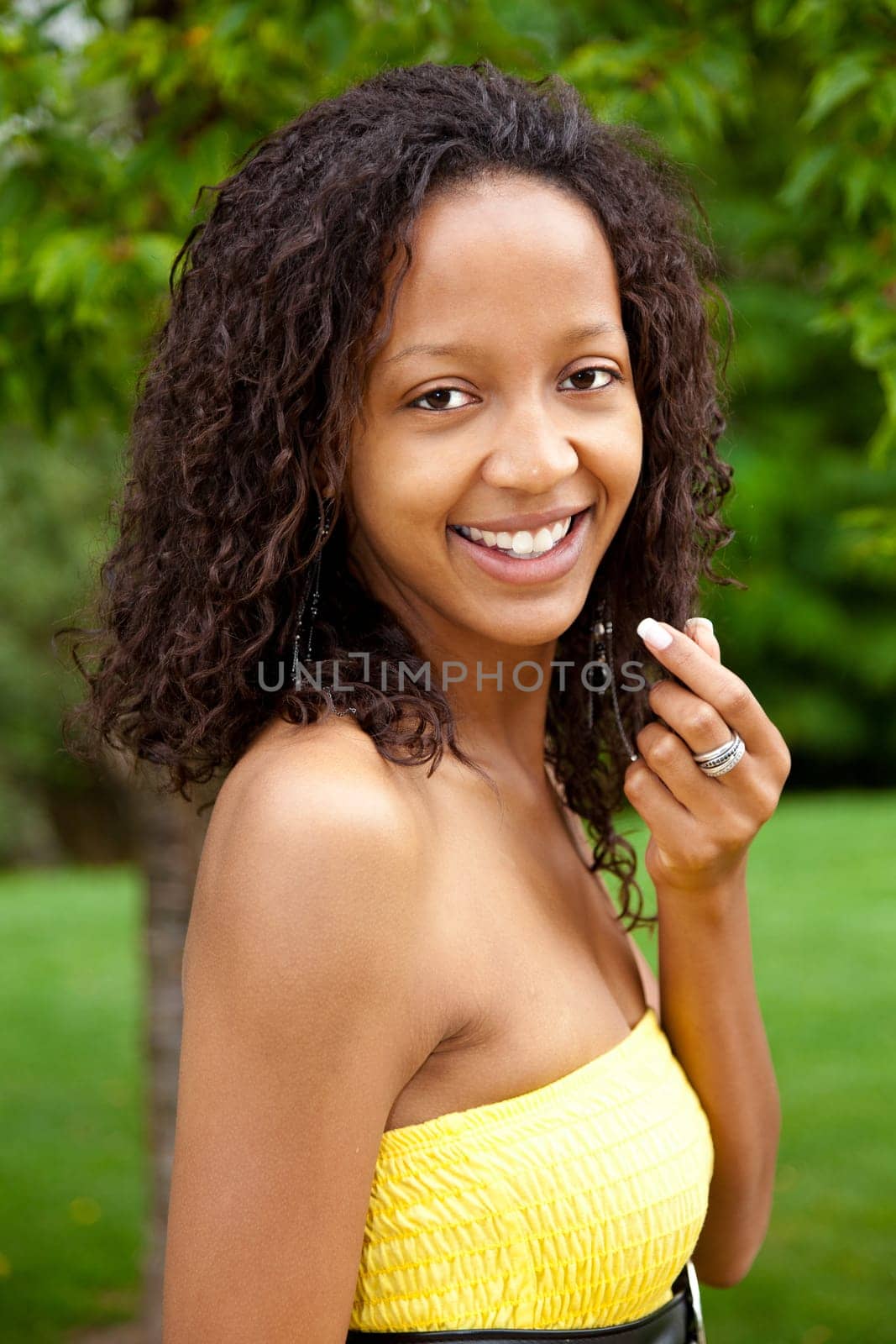 Portrait of a young beautiful african american woman