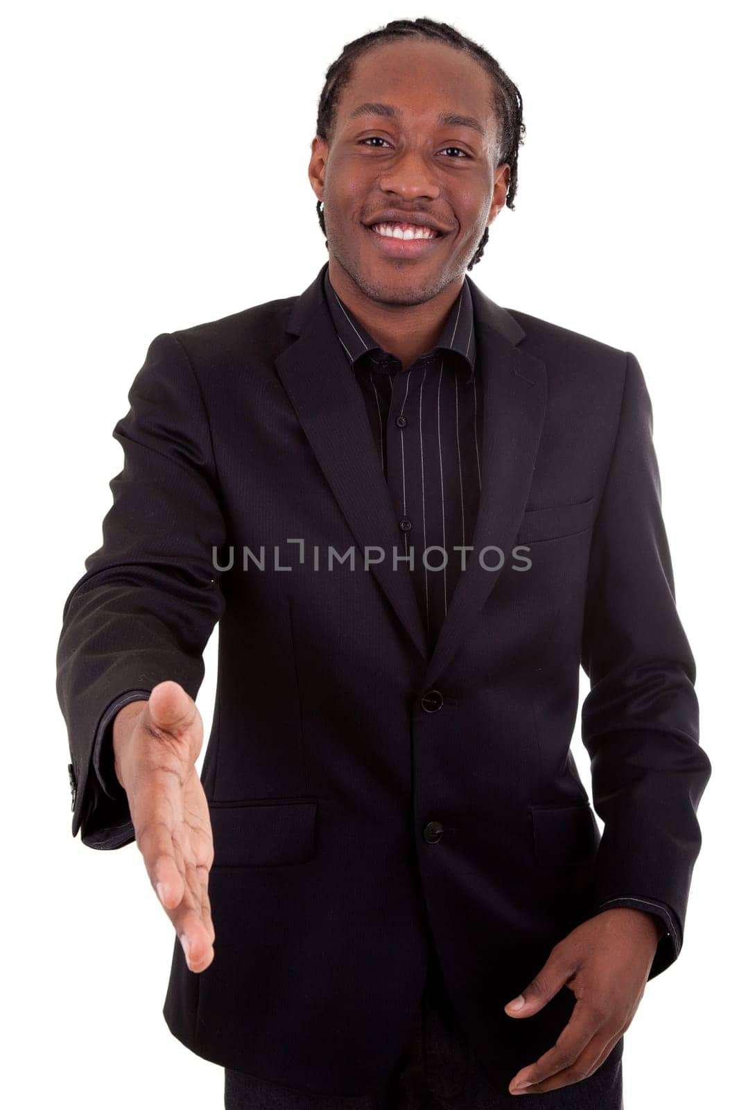 An African American  businessman giving a hand