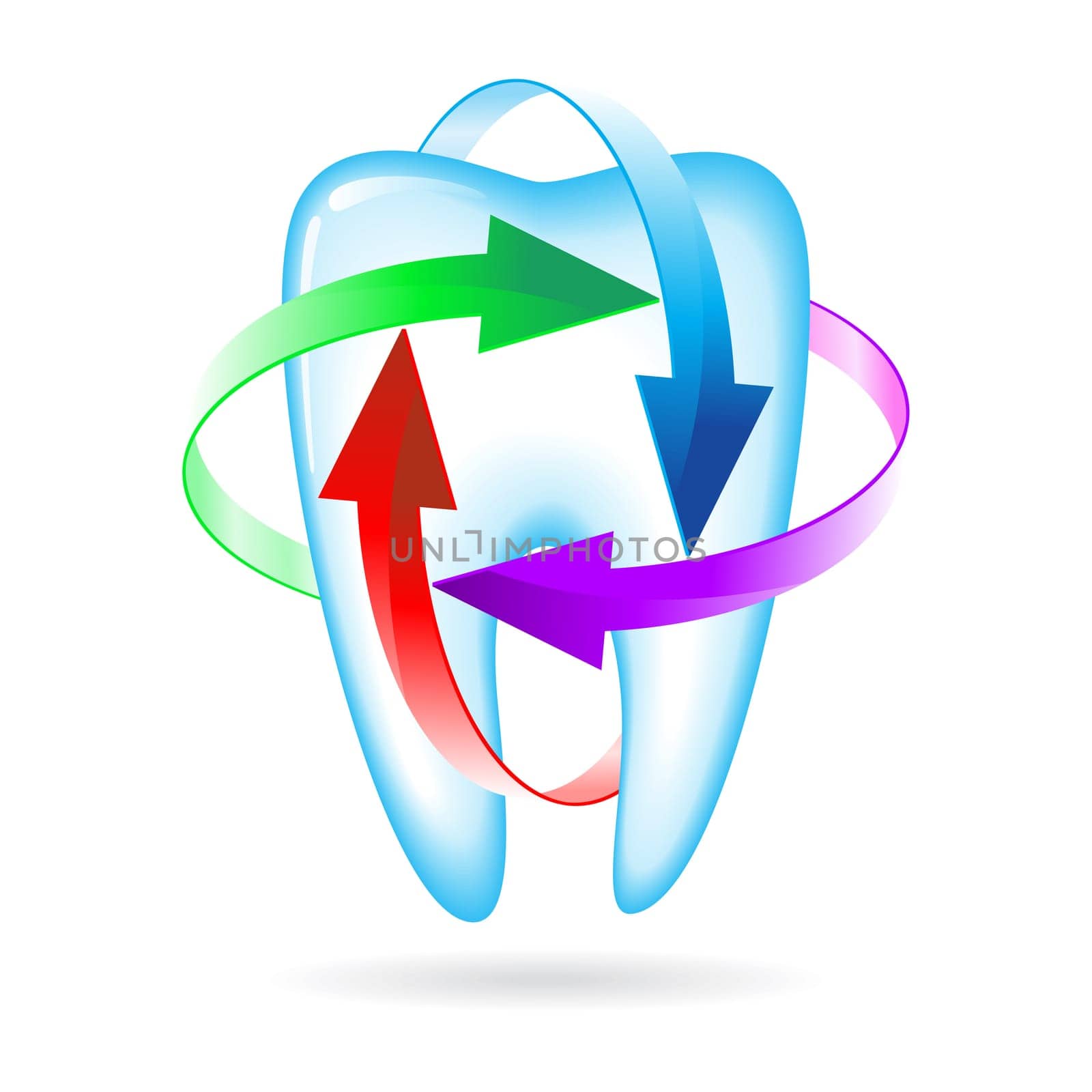 Herbal and fluoride protection icon of a tooth