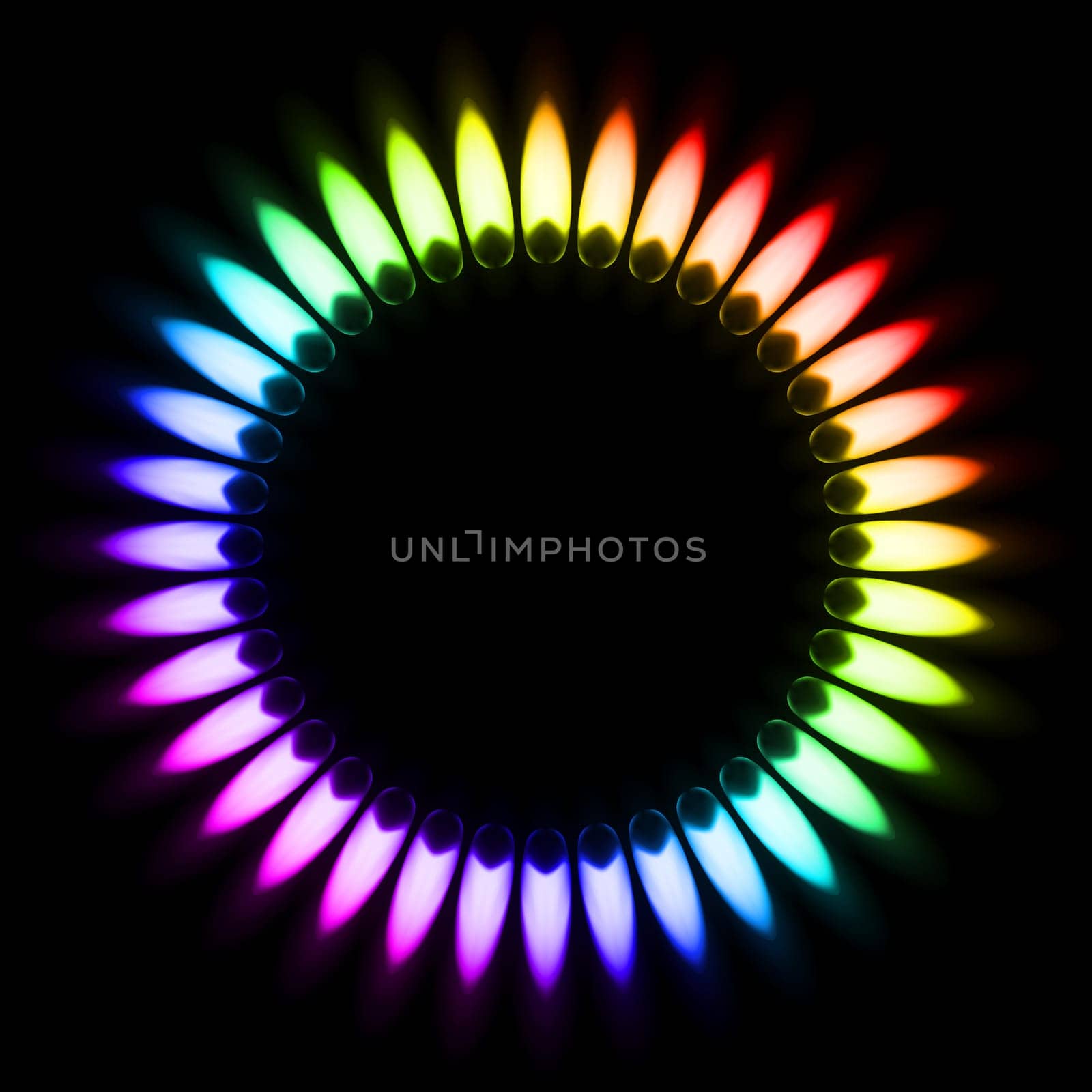 Color Gas Flame. Illustration on black background
