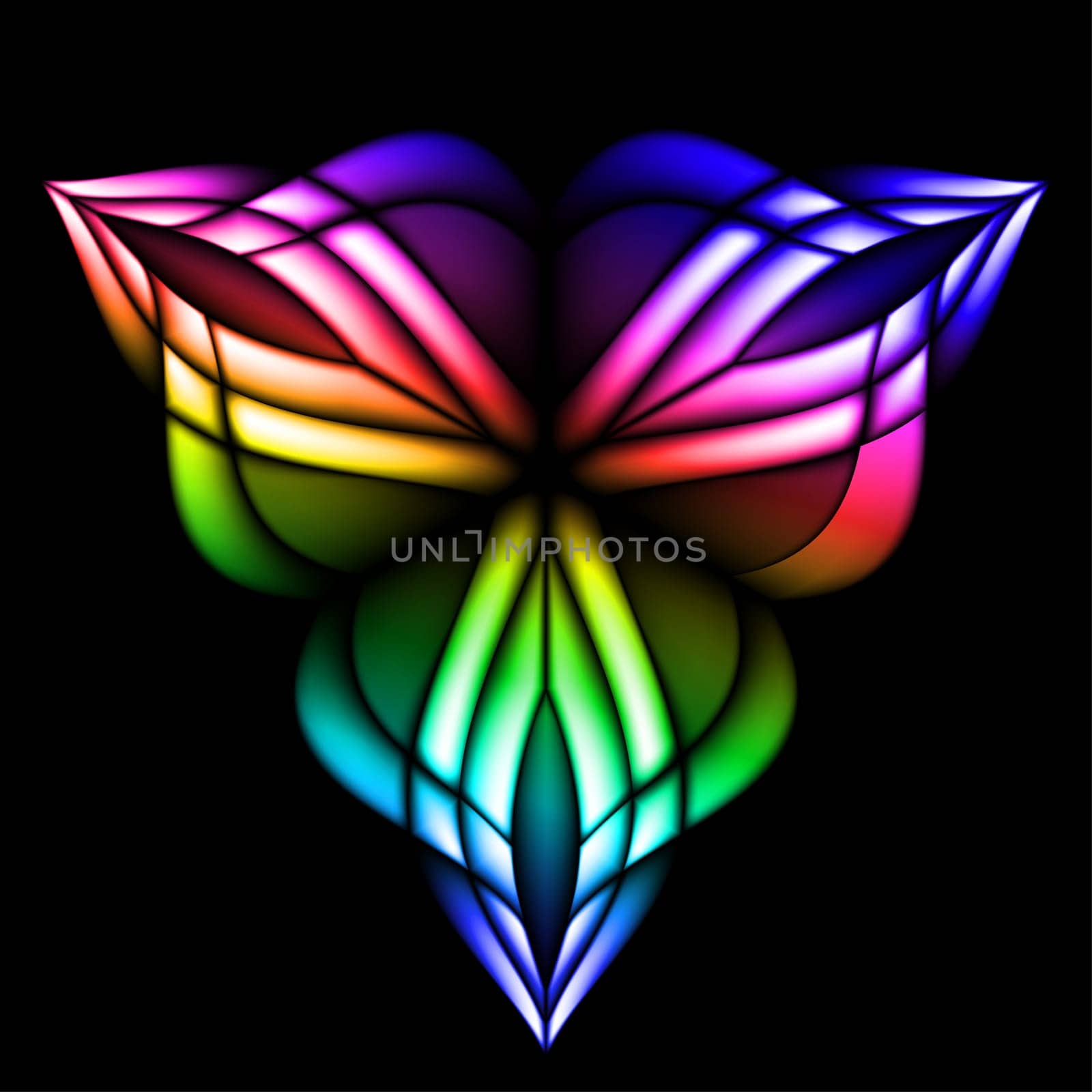 Abstract stain glass flower pattern. Vector illustration. #1