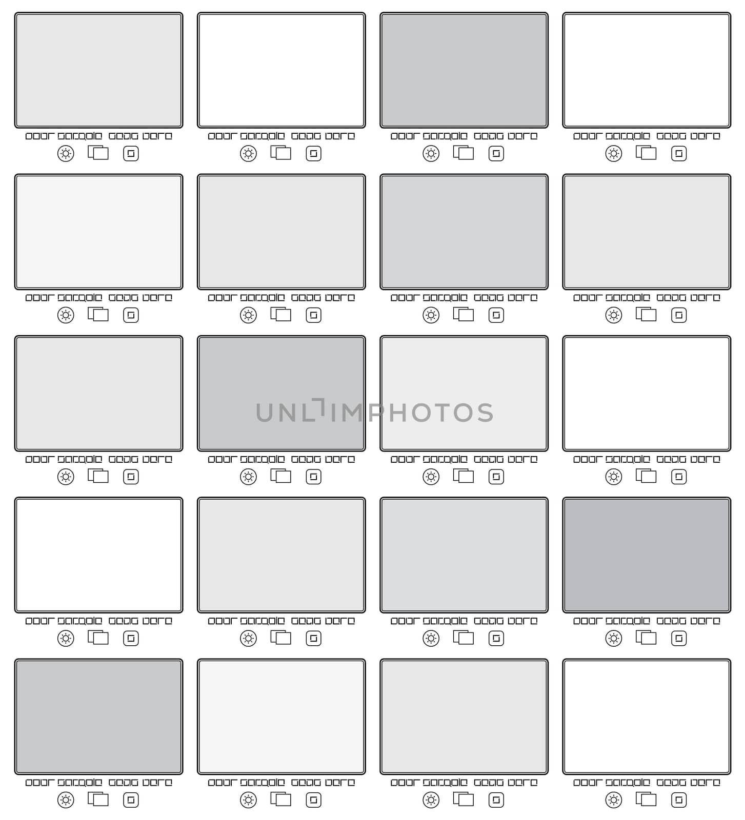 Blank frame in gallery for web design. Vector illustration.