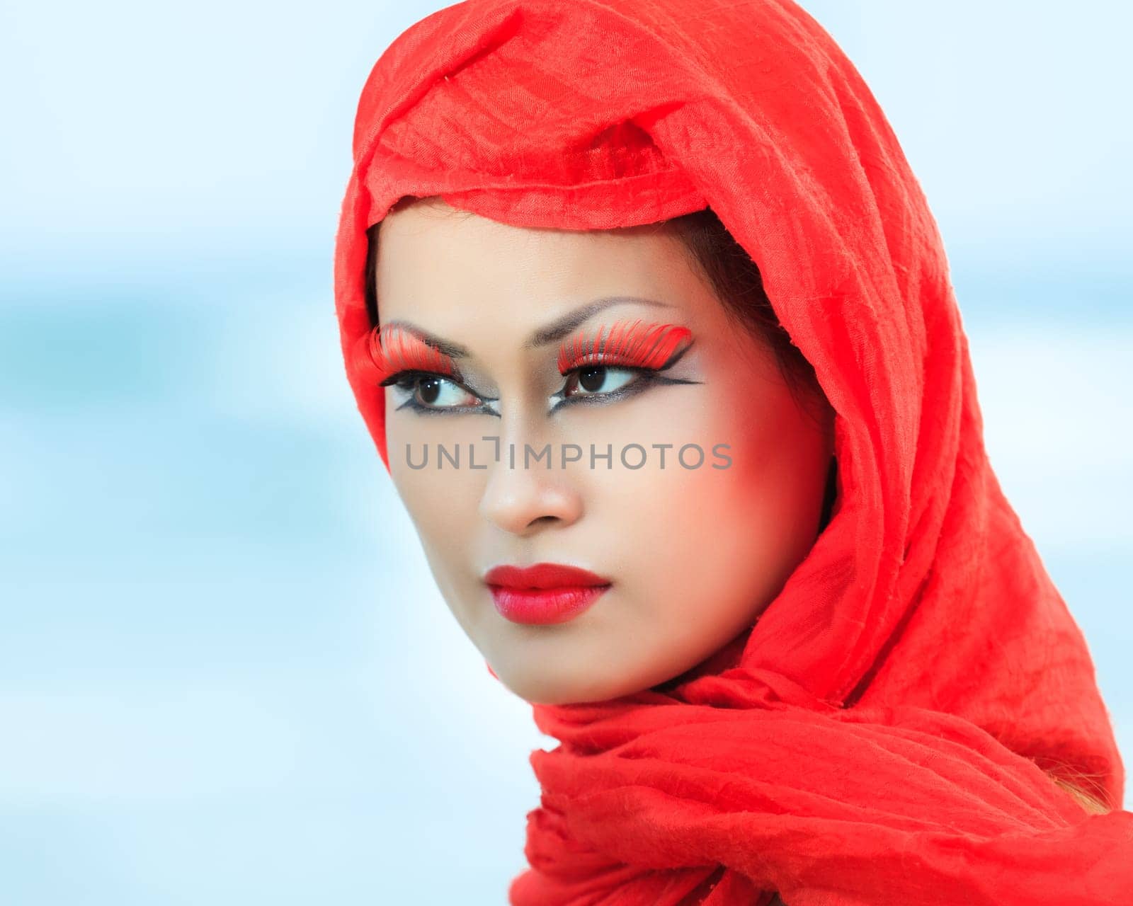 Portrait of a beautiful asian woman with makeup