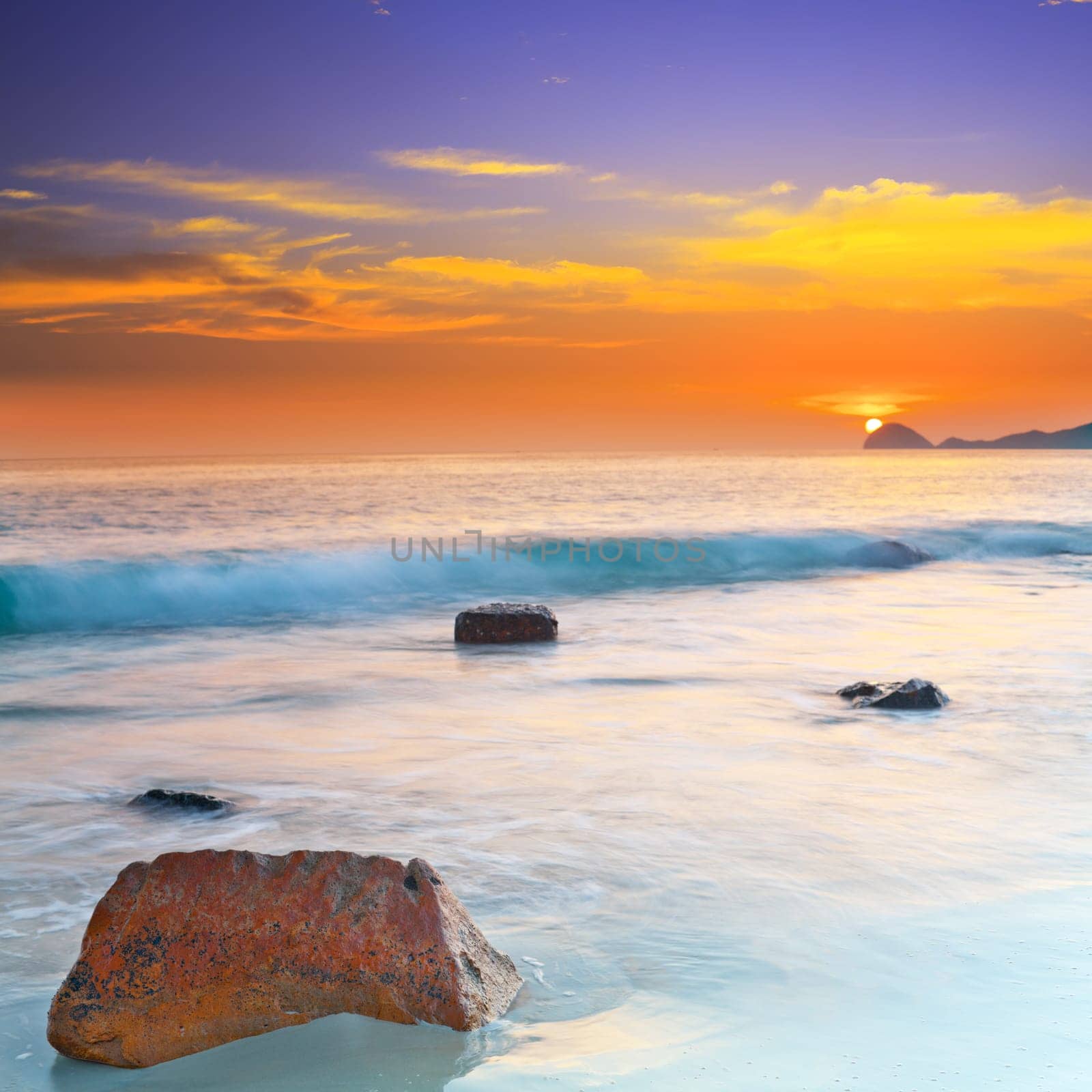 Sunset over the sea. Con Dao. Vietnam