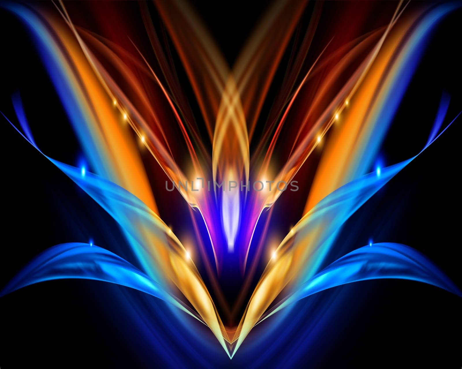 Abstract background with twirl pattern. Fiery flower