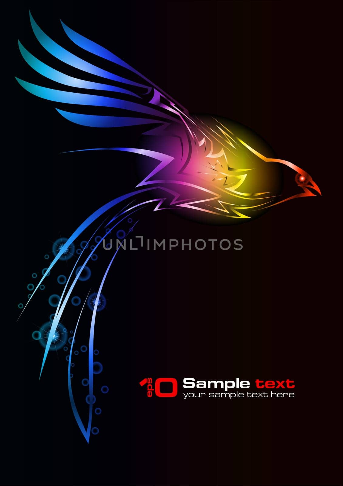 Abstract vector eps10 glowing background. Bird. For your design.