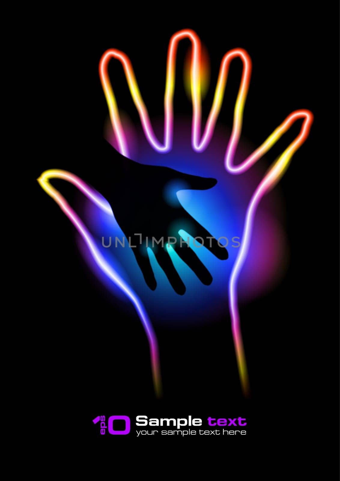 Helping hands. Abstract illustration for design.