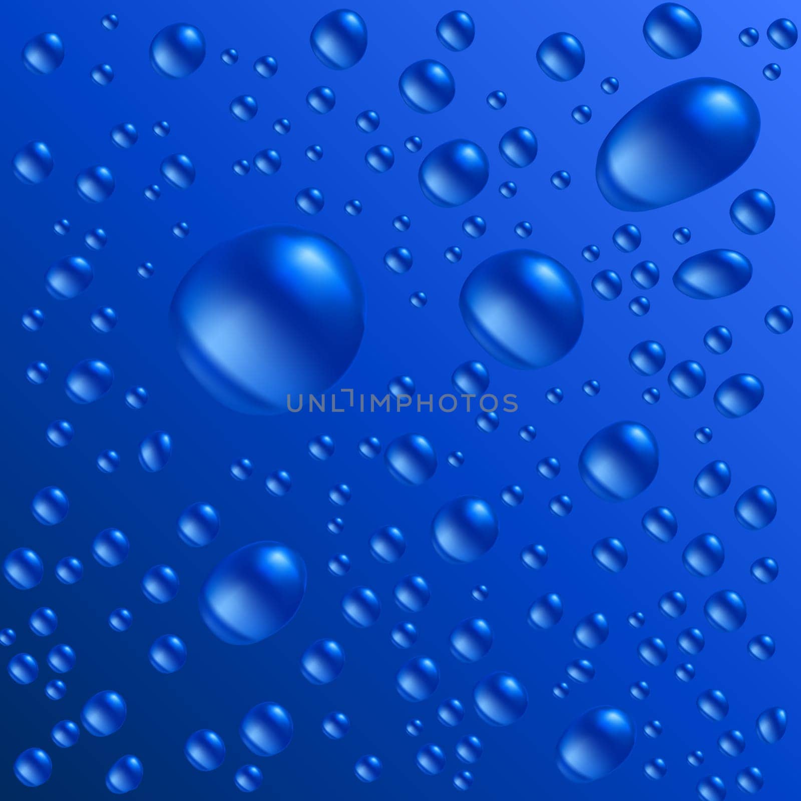 Water drops are on the blue surface. Vector seamless background image