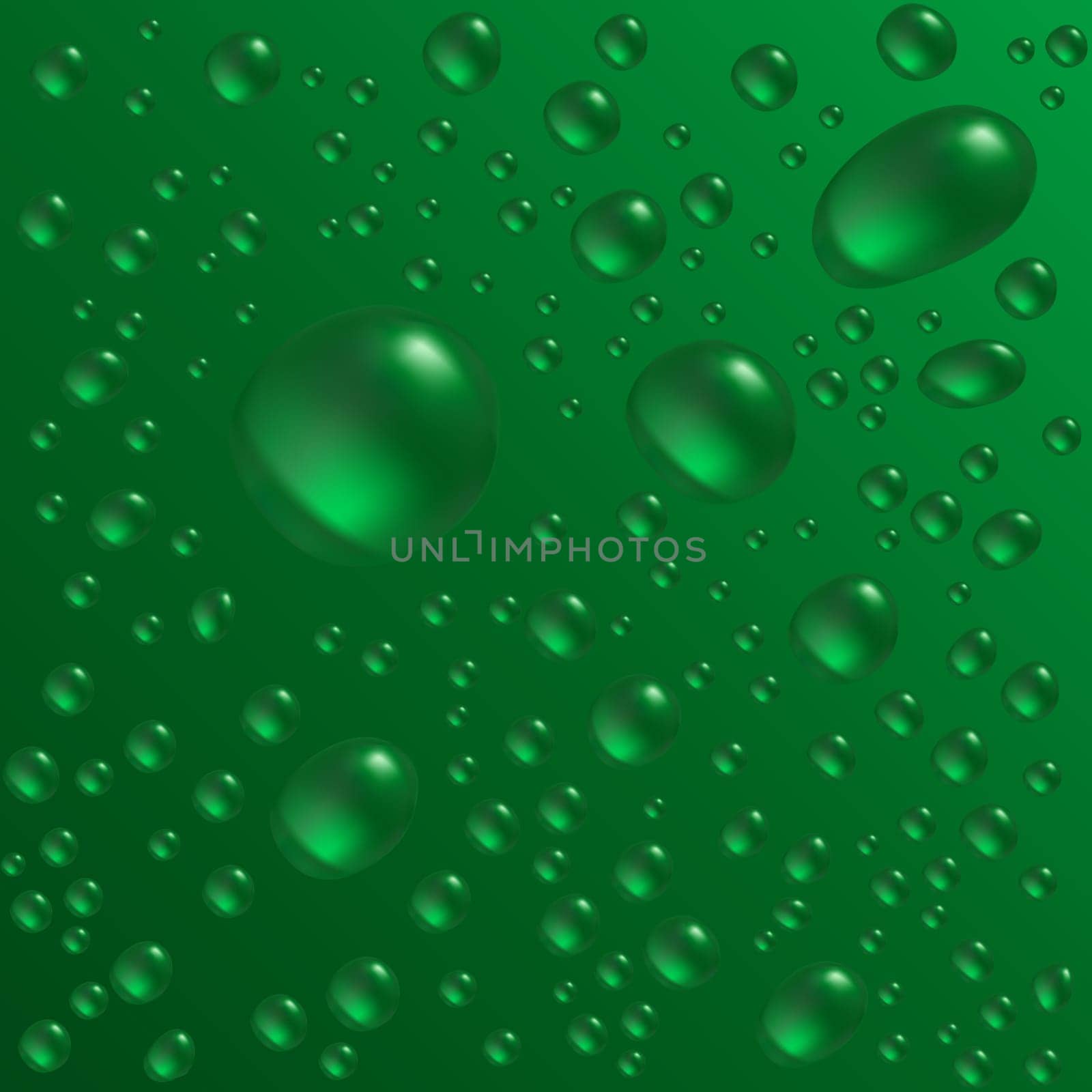 Water drops are on the green surface. Vector seamless background image