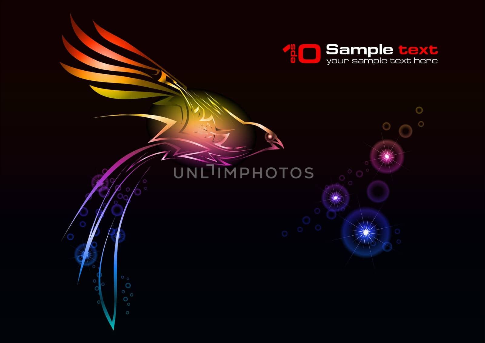 Abstract vector eps10 glowing background. Bird. For your design.