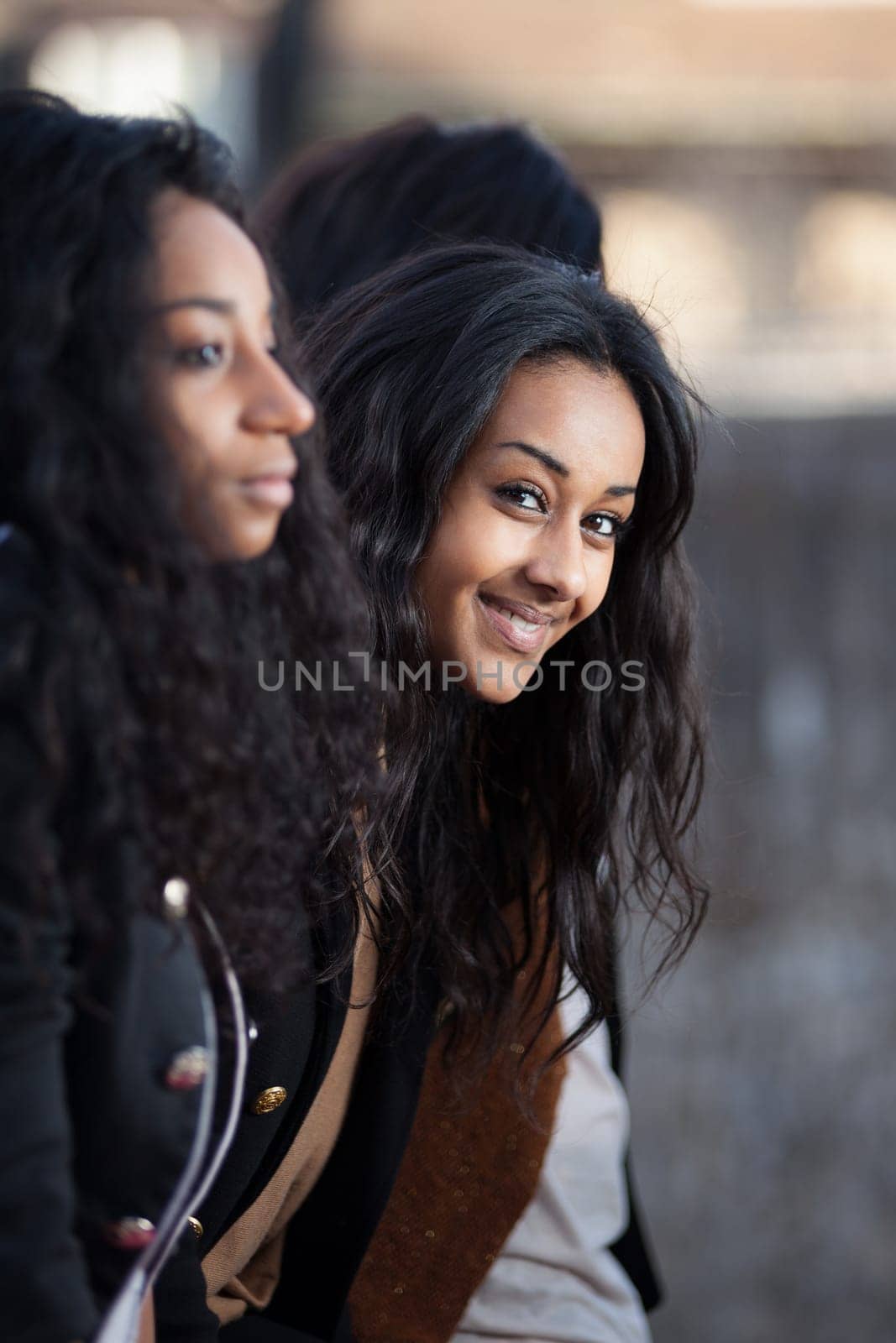 Outdoor Portrait  of happy young african american teenage girls