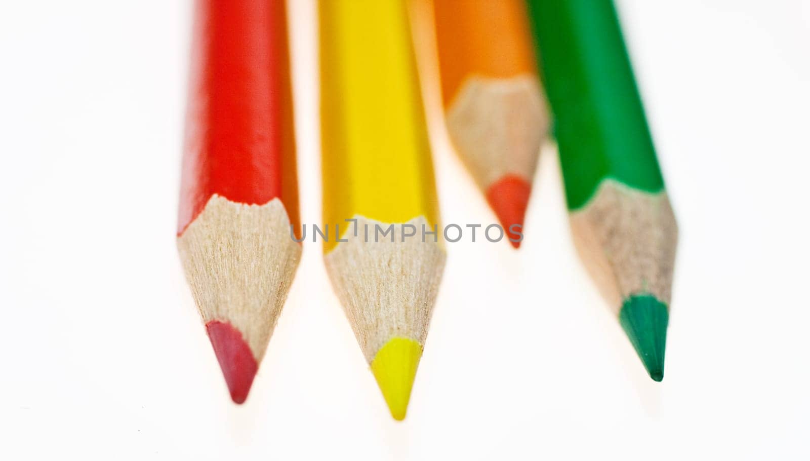 A lot of Colorful pencil on a white background