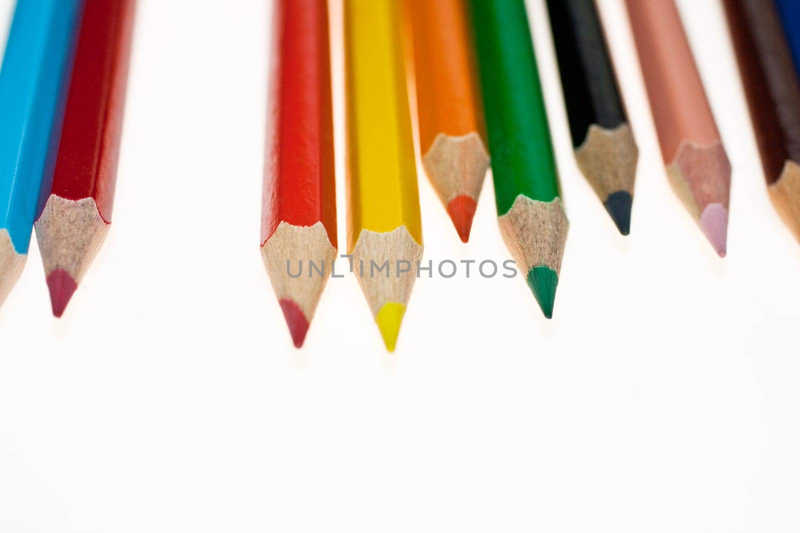 A lot of Colorful pencil on a white background
