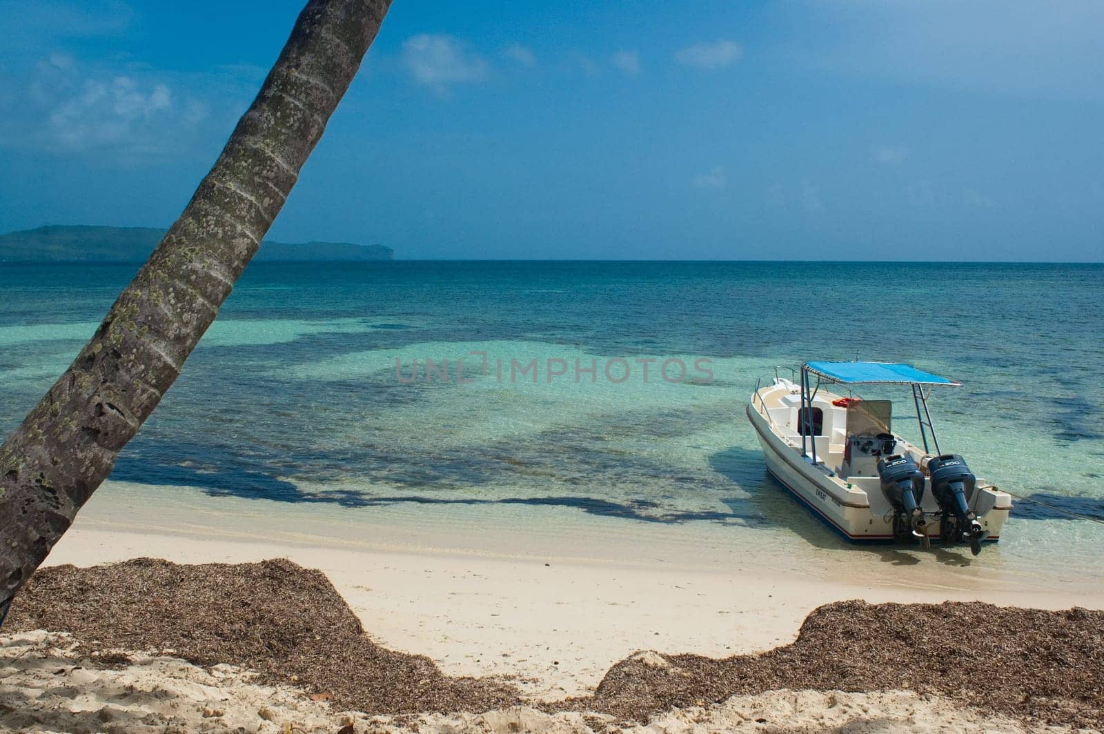 Boat at the Playa Rincon, Samana, Dominican Republic