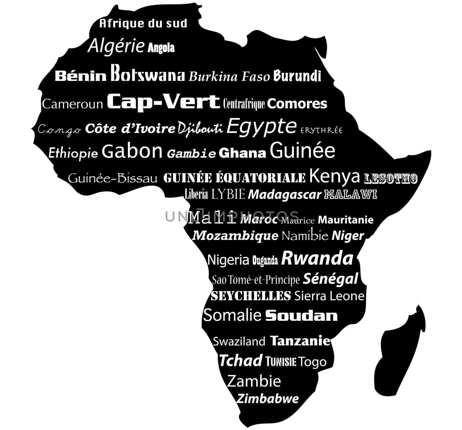 Typograhpy Illustration of africa map