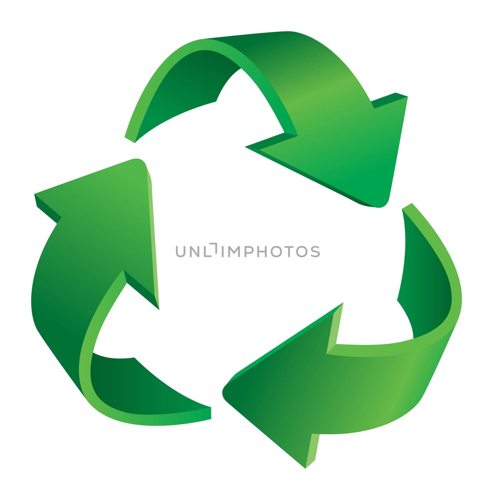 Triangular recycling symbol. Illustration on white background.